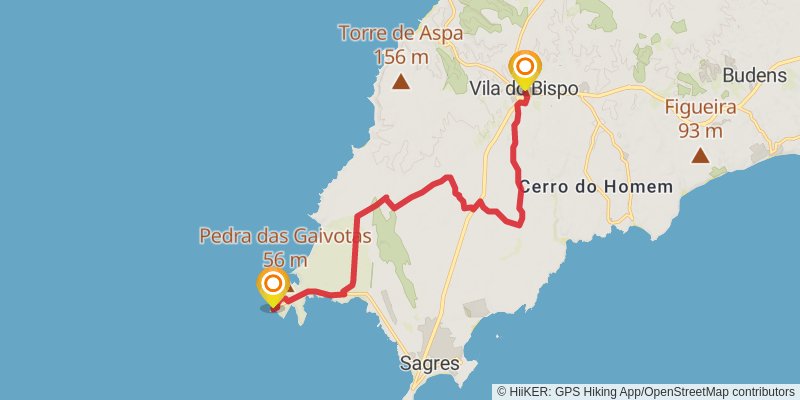Via Algarviana stage 13 Map
