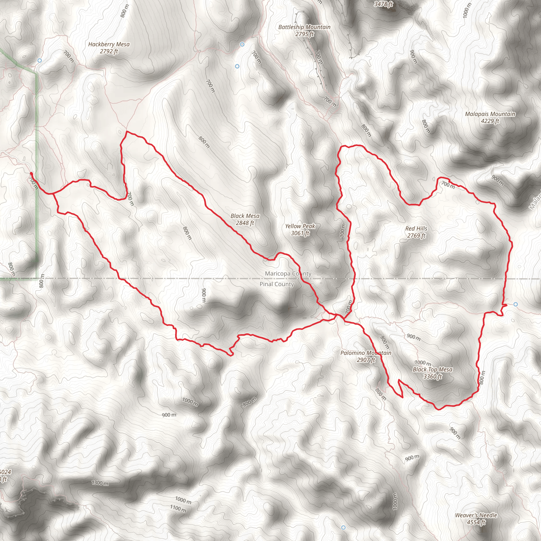 Cavalry and Dutchman and Bull Pass Trail mobile static map