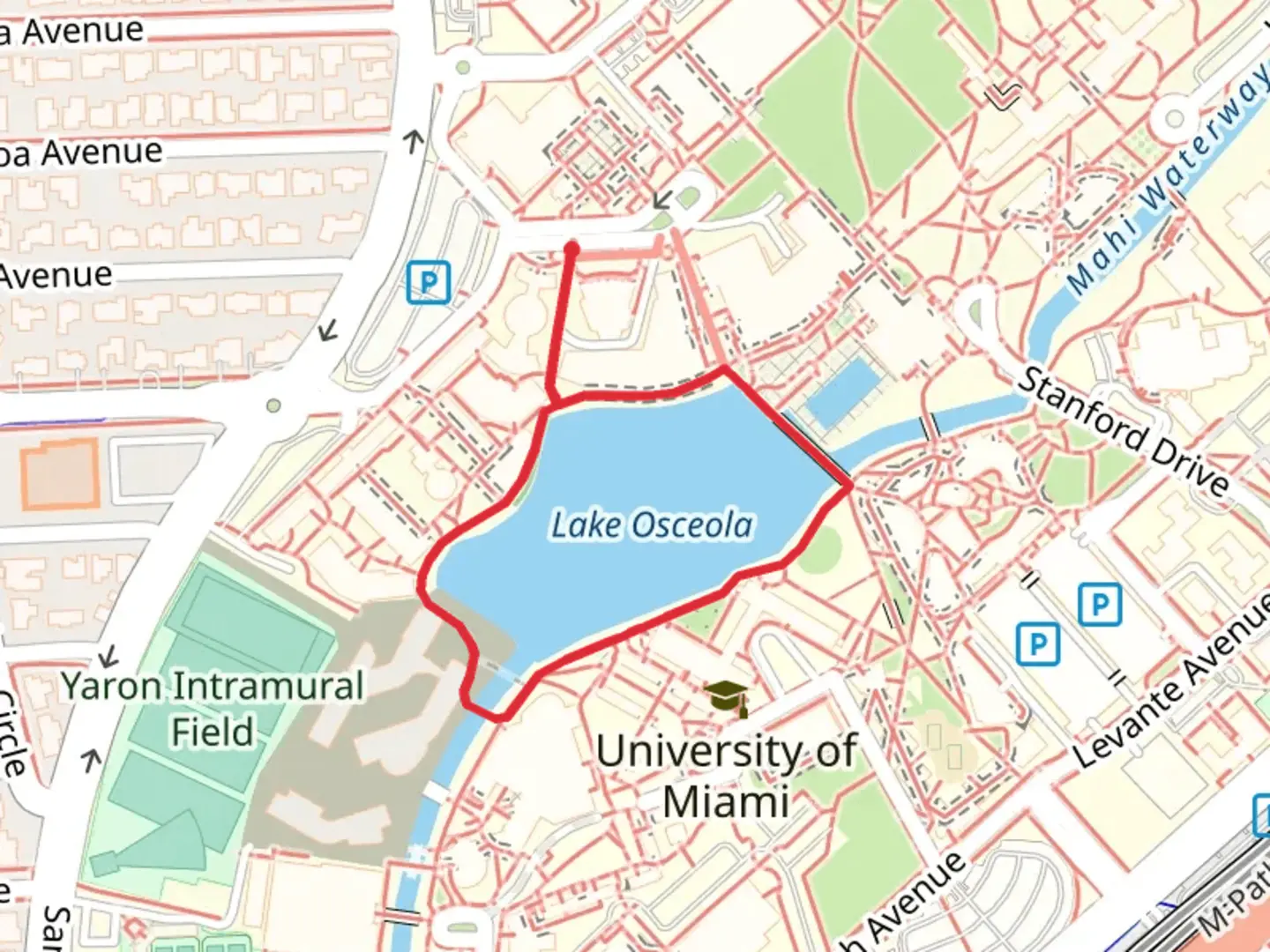 An image depicting the trail Lake Osceola Loop and its surrounding area.