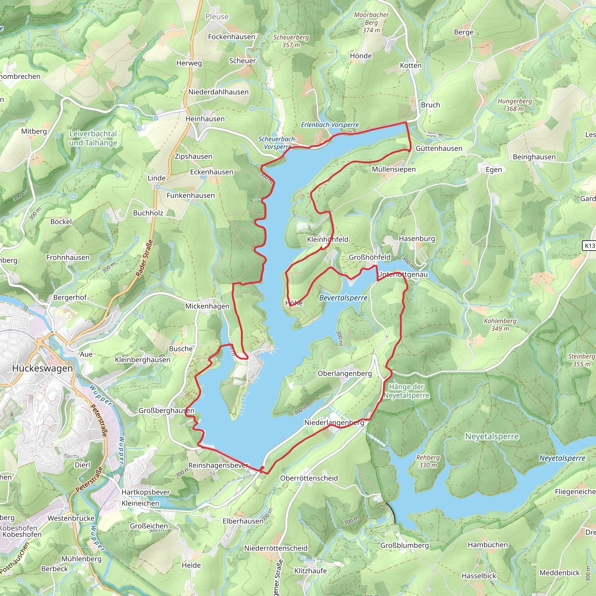 Bevertalsperre Loop mobile static map