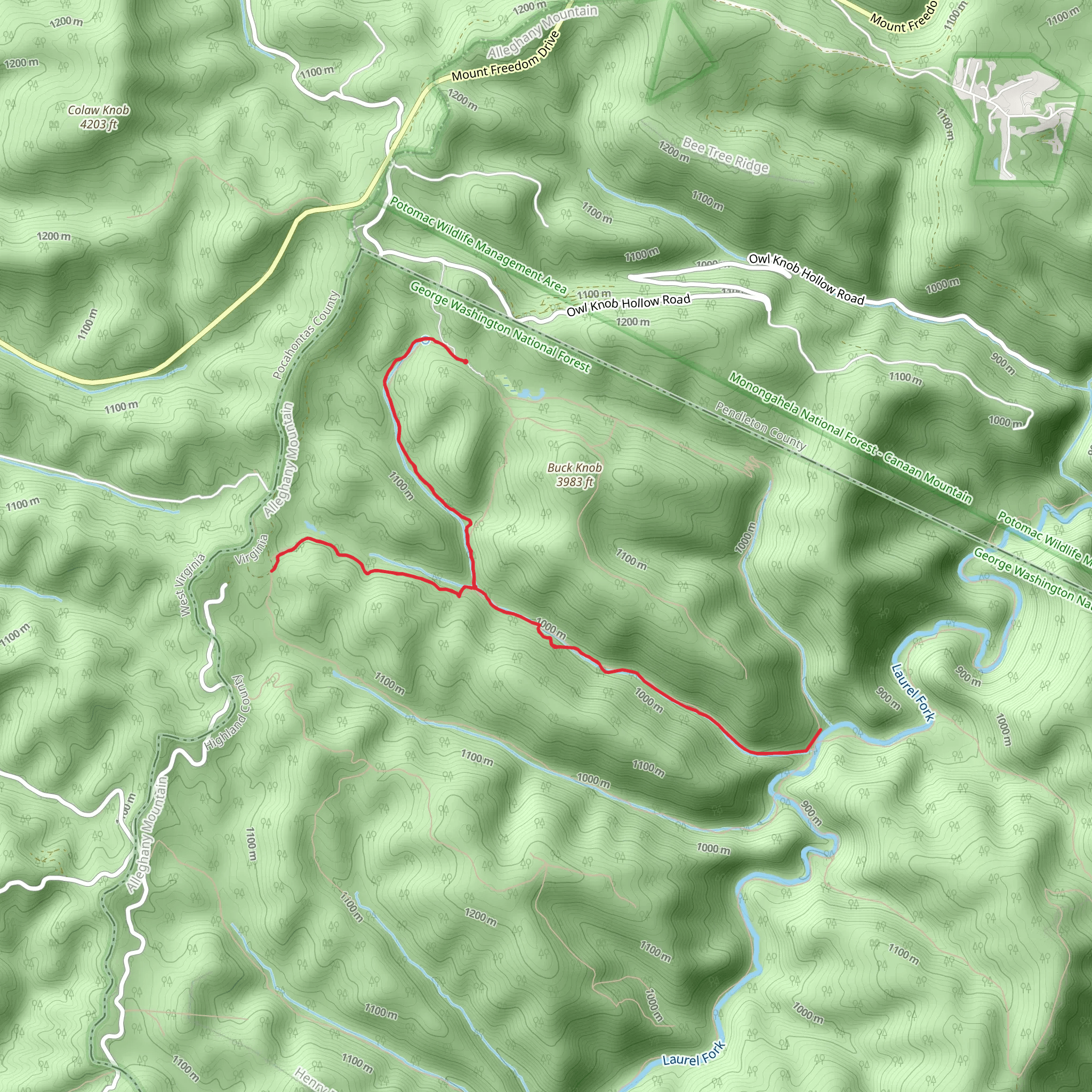 Locust Spring Trail mobile static map