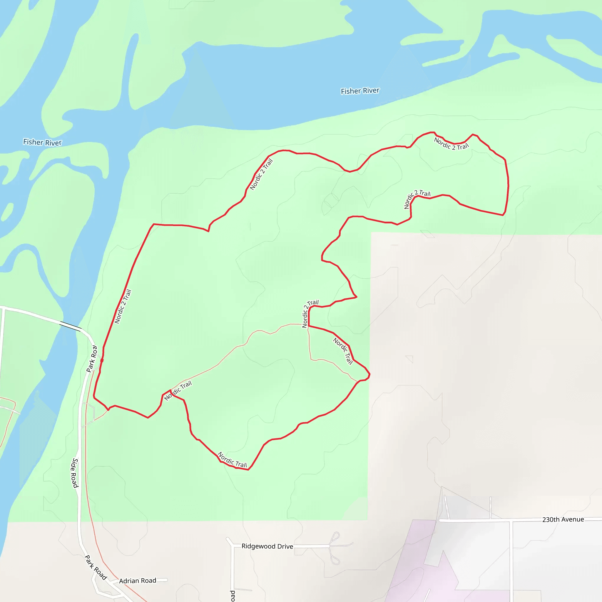 Nordic 2 and Nordic Loop Trail mobile static map