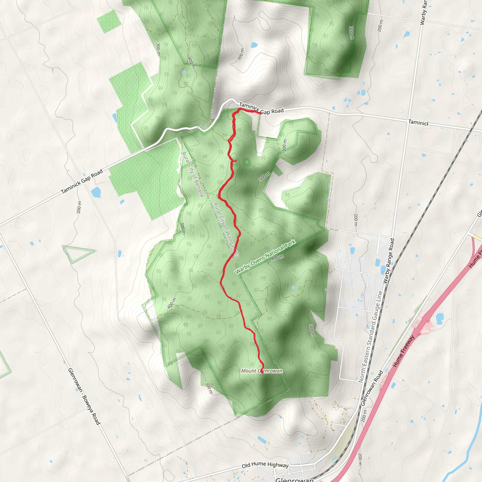 Mt Glenrowan Trail mobile static map