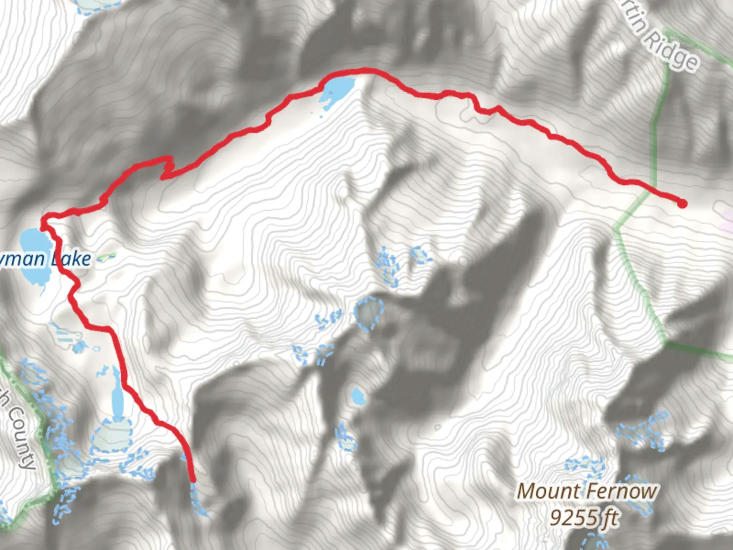 An image depicting the trail Spider Glacier and Lyman Lake via Cloudy Pass Trail and its surrounding area.