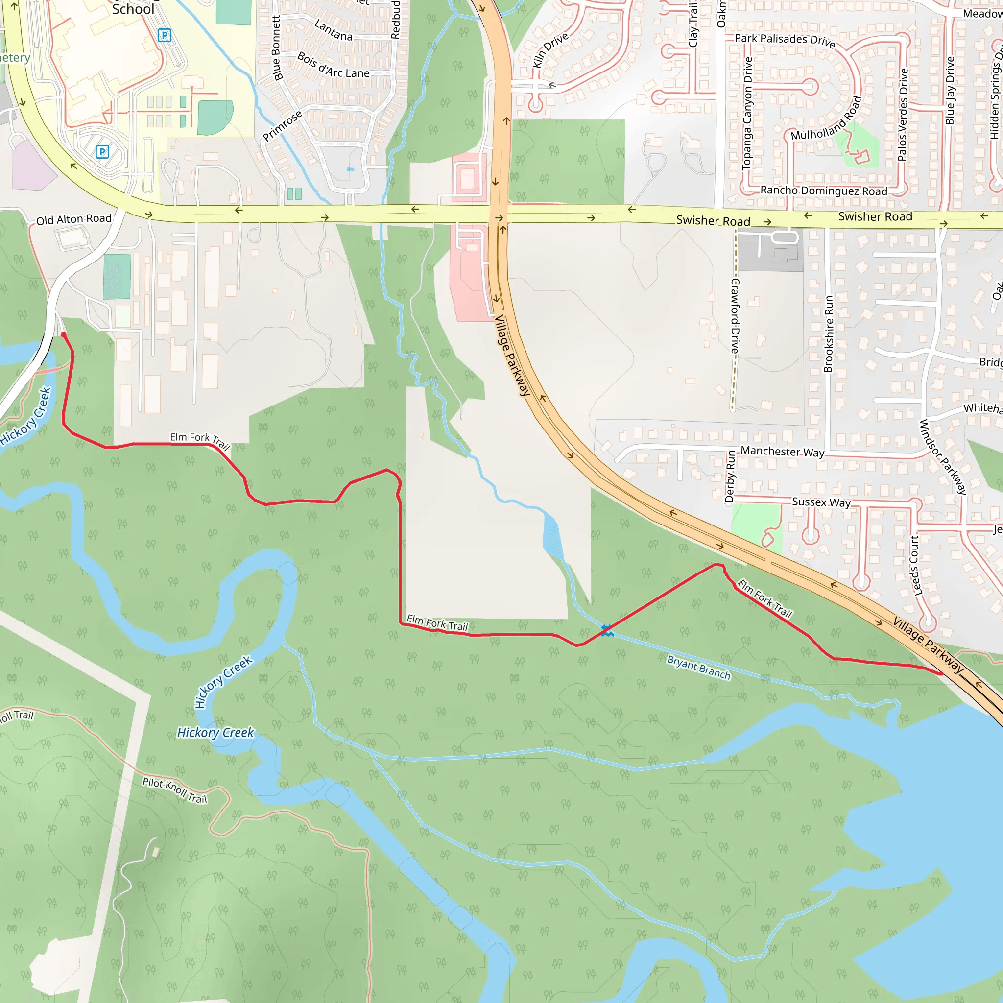 Elm Fork Trail mobile static map