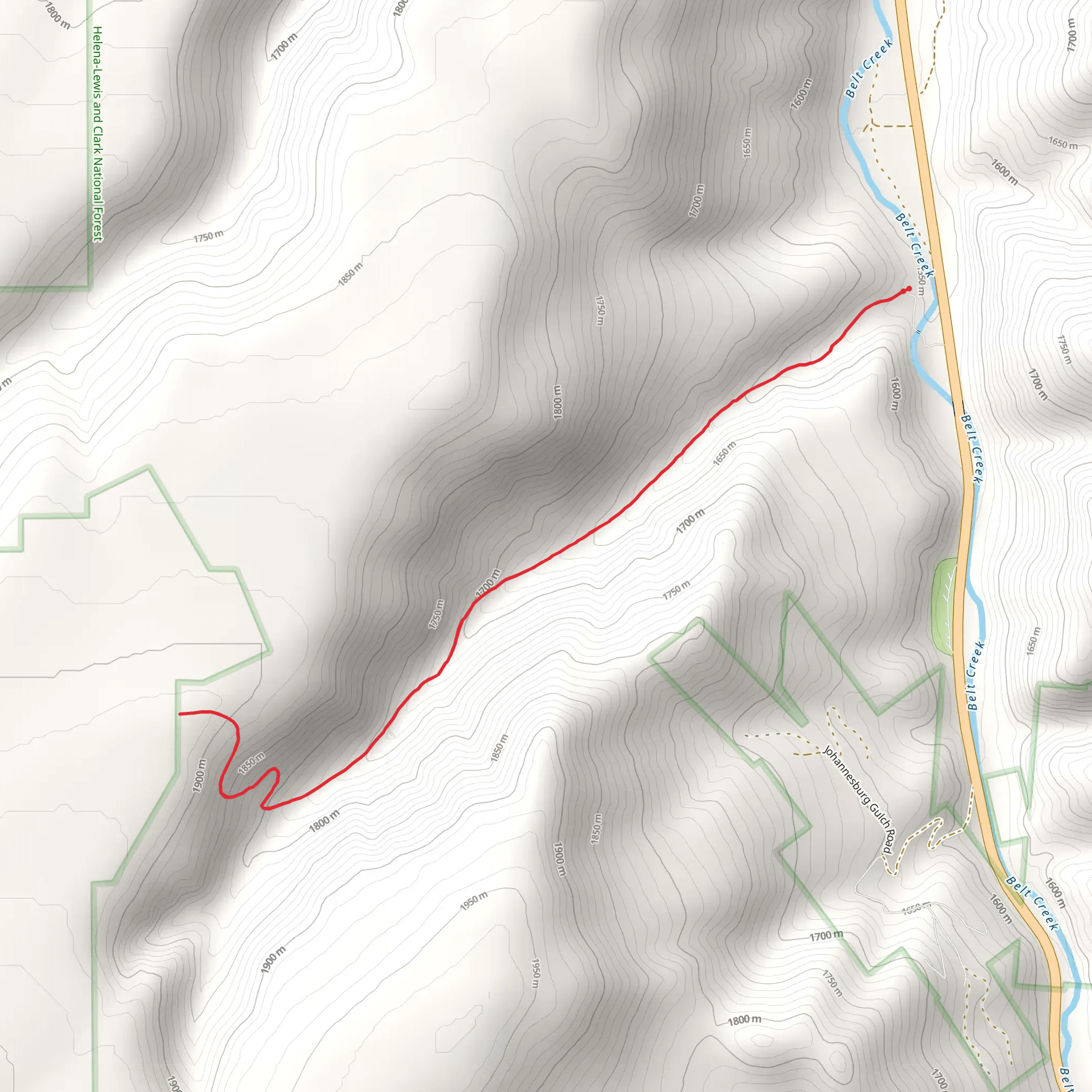 Crawford Creek Trail mobile static map