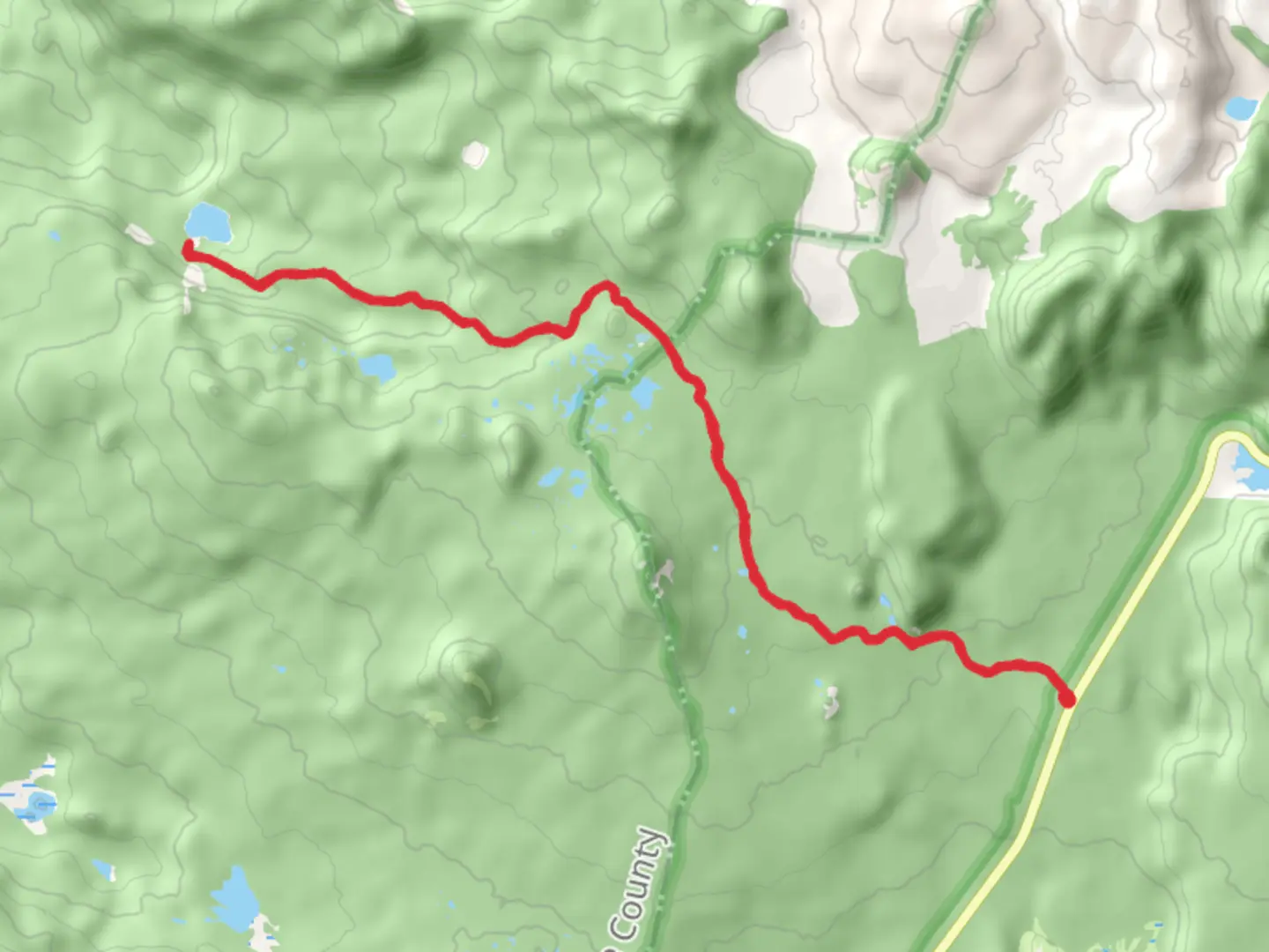 An image depicting the trail Nash Lake via Mirror Lakes Trail - Short and its surrounding area.