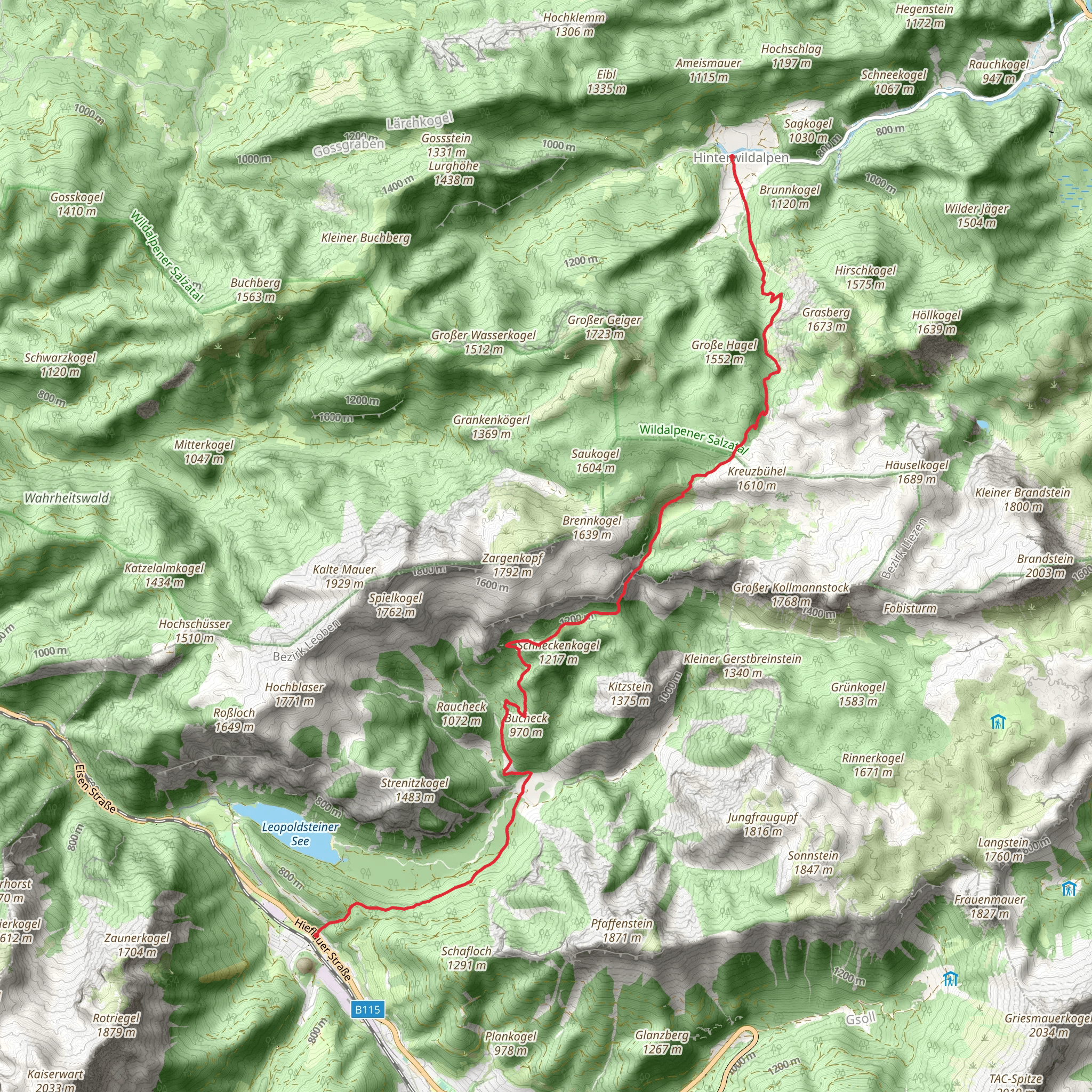 Hinterwildalpen - Eisenerz mobile static map