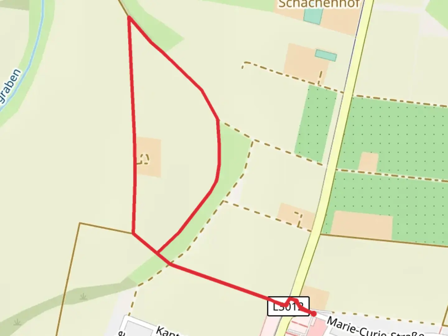 An image depicting the trail Hessenhof and Rosenhof Loop and its surrounding area.