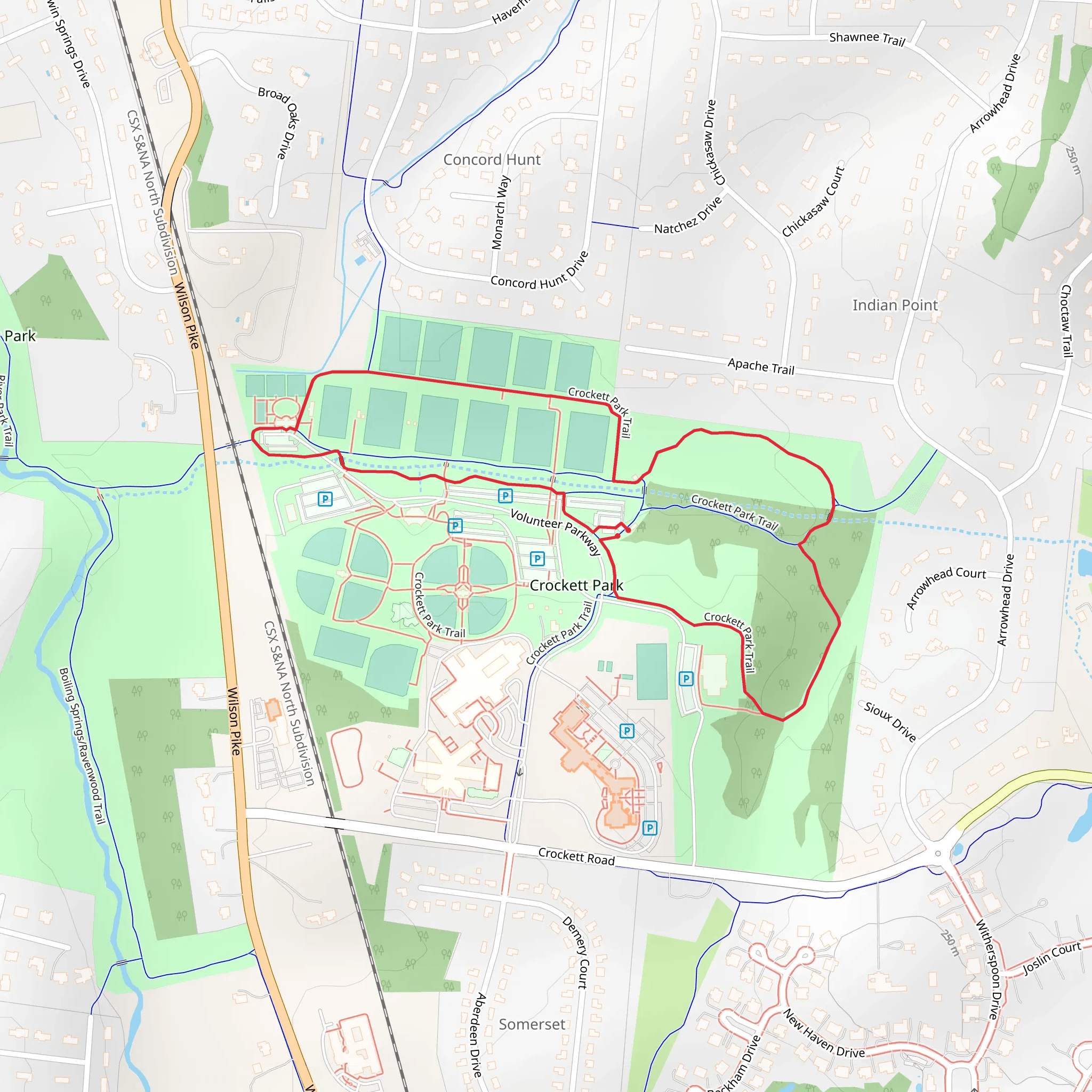 Crockett Park Loop Trail mobile static map