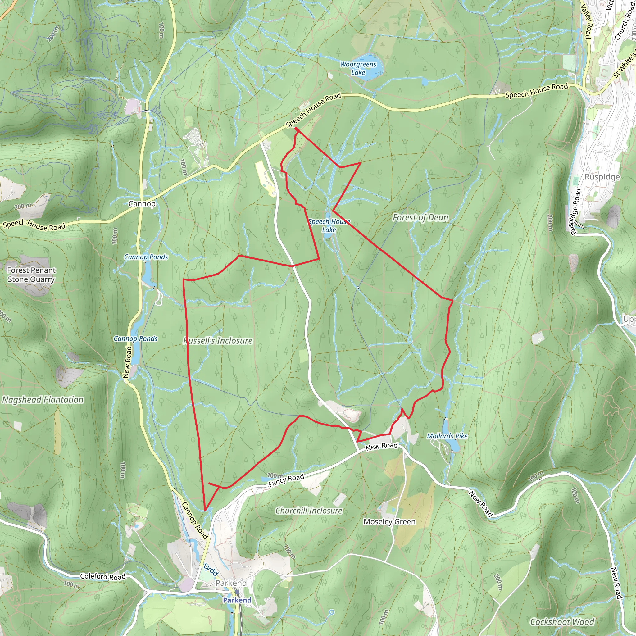Russell's Inclosure Loop mobile static map
