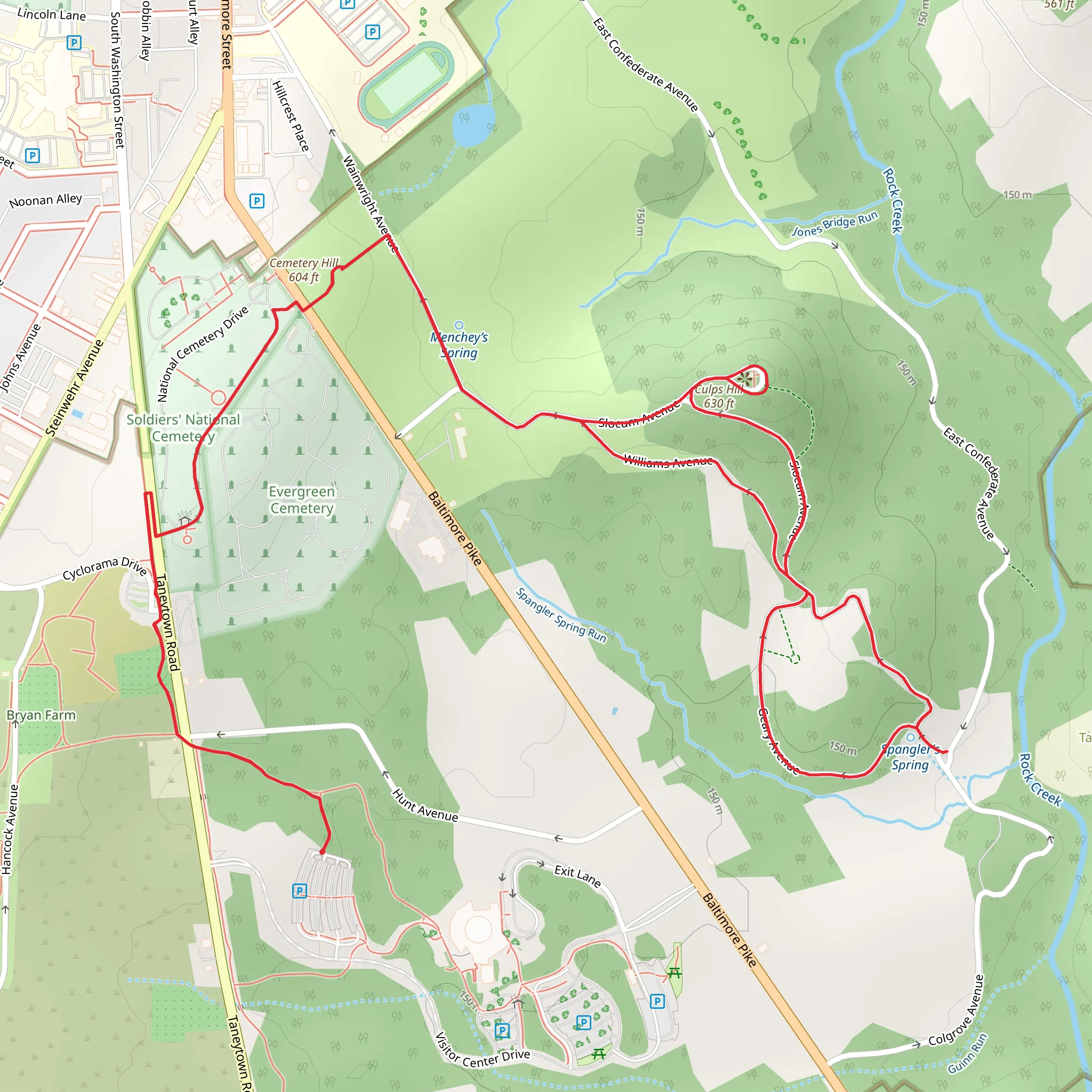 Culps Hill and Pardee Field Loop mobile static map