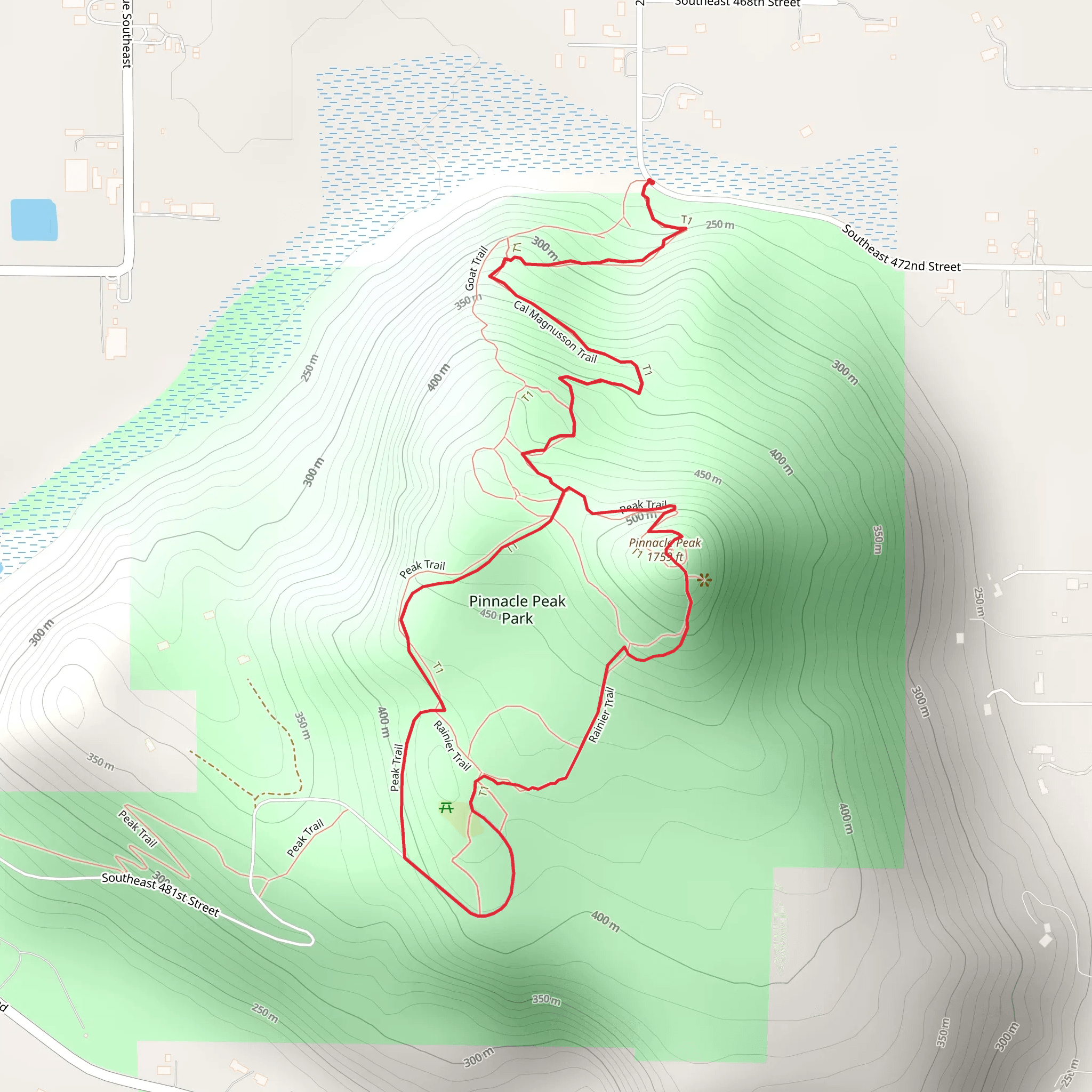 Cal Magnusson Trail and Pinnacle Peak Park Loop mobile static map