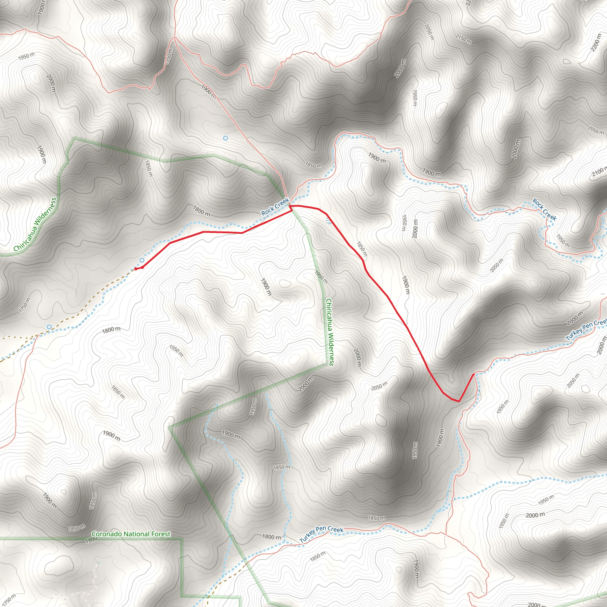 Hughes Tank Trail via Rock Creek Trail mobile static map