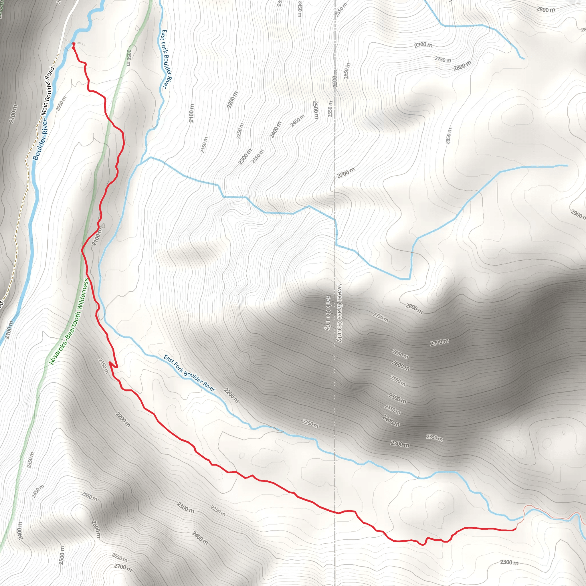 East Fork Boulder River Trail mobile static map