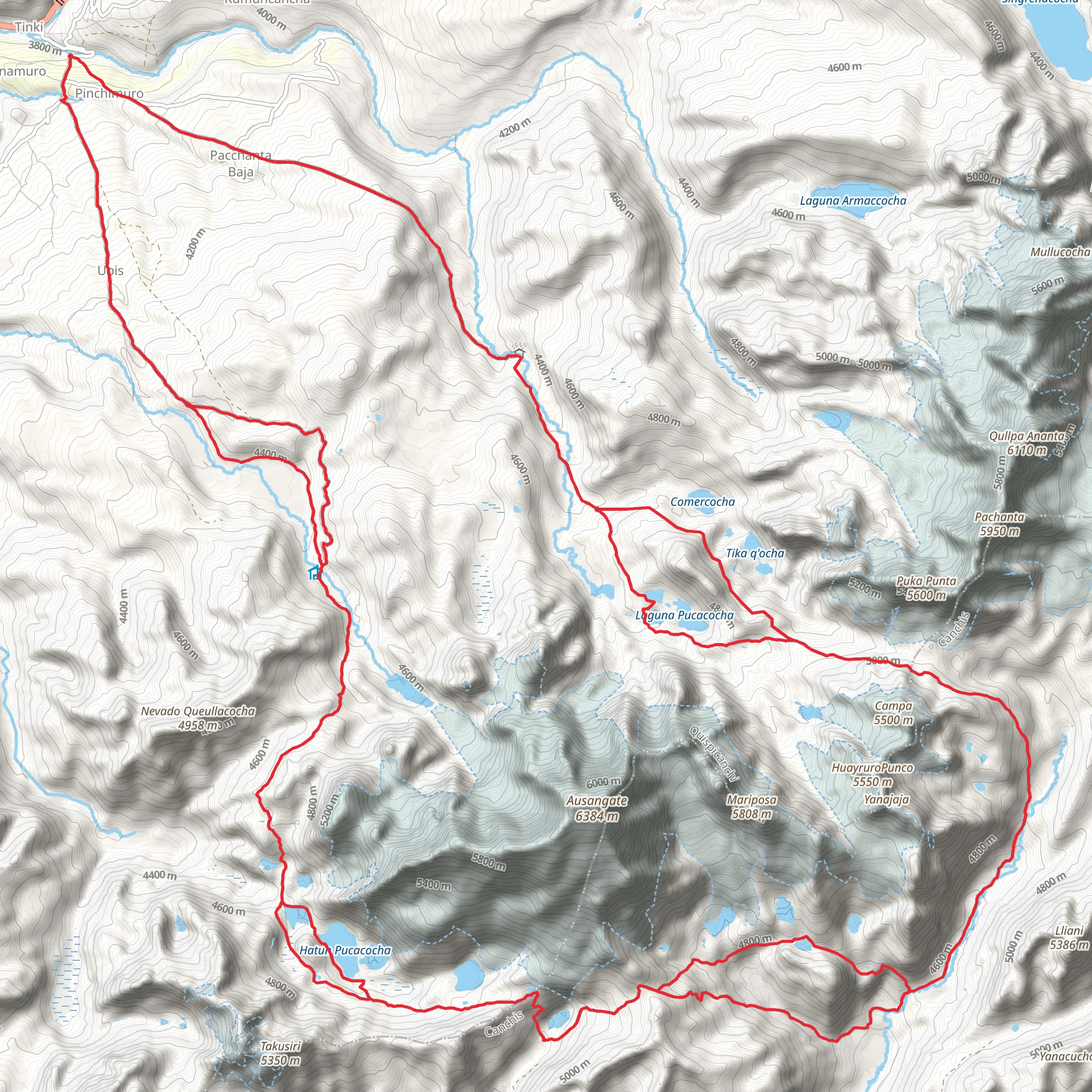 Ausangate Trek mobile static map