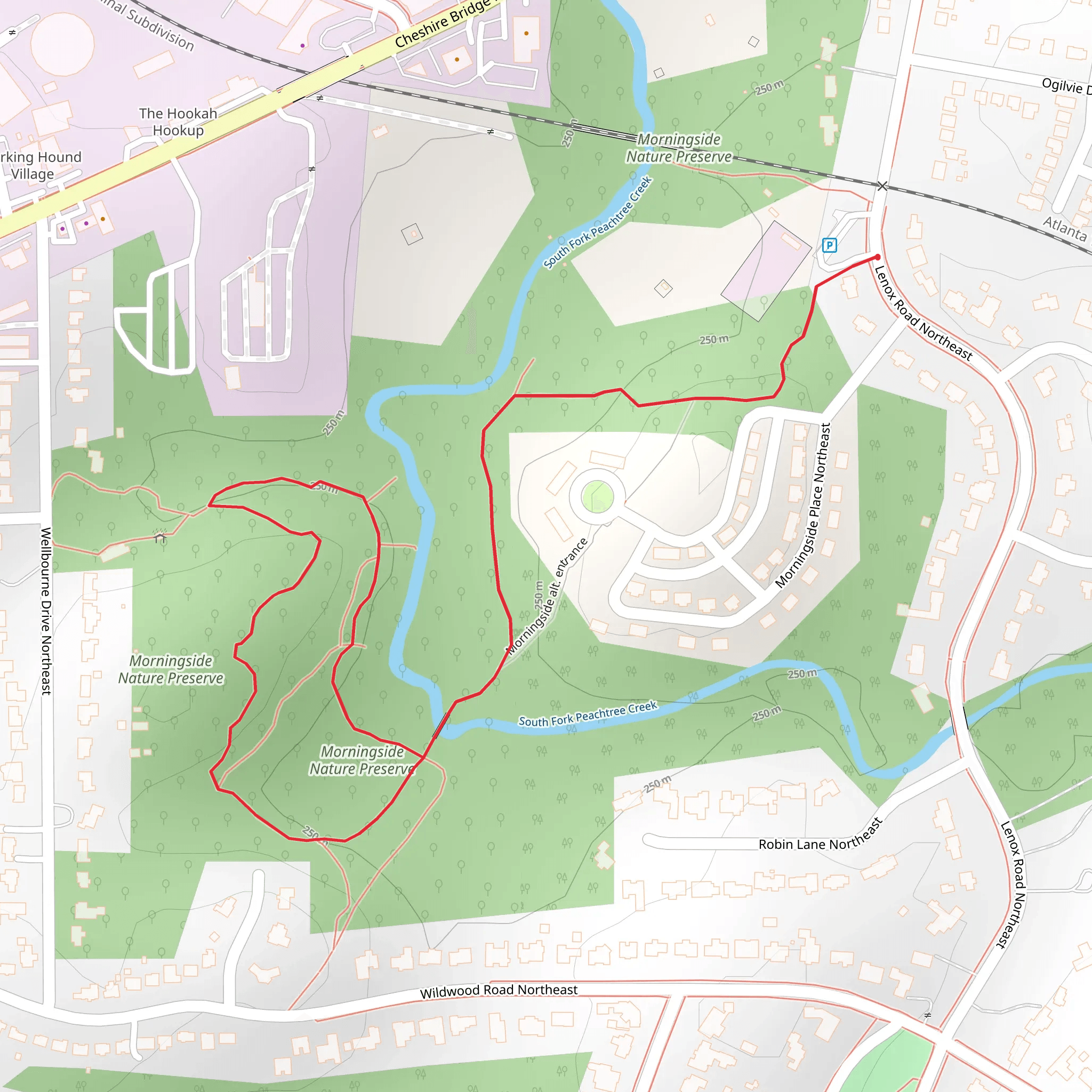 Morningside Nature Preserve Loop mobile static map