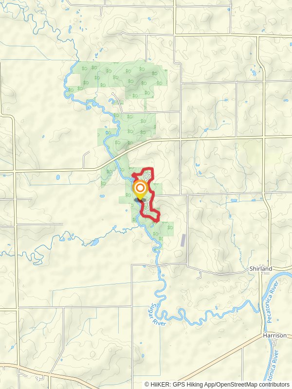 Sugar River Forest Preserve Loop and Red TrailLoop