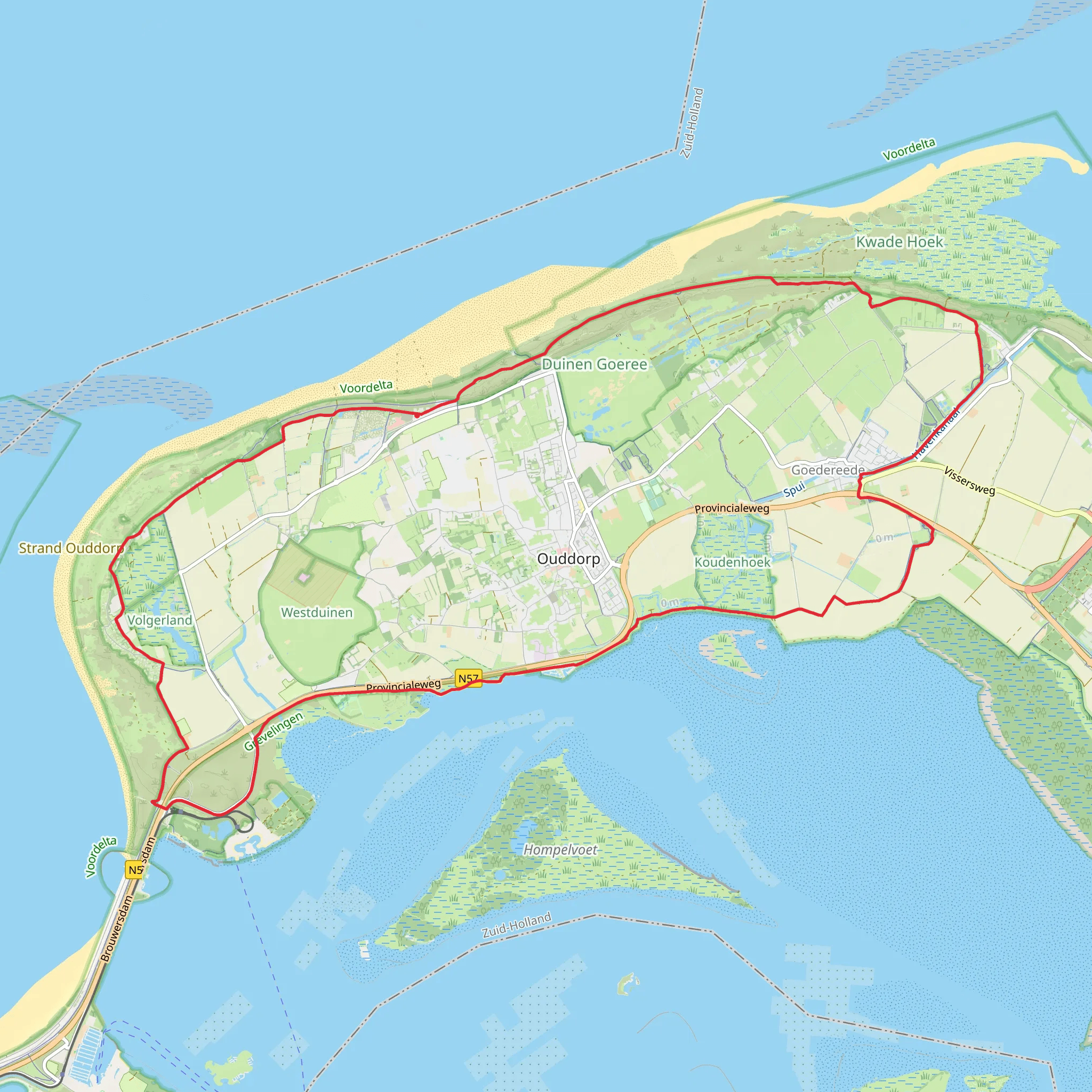 Het West Polder, Springersdiep and Oostduinen Loop mobile static map