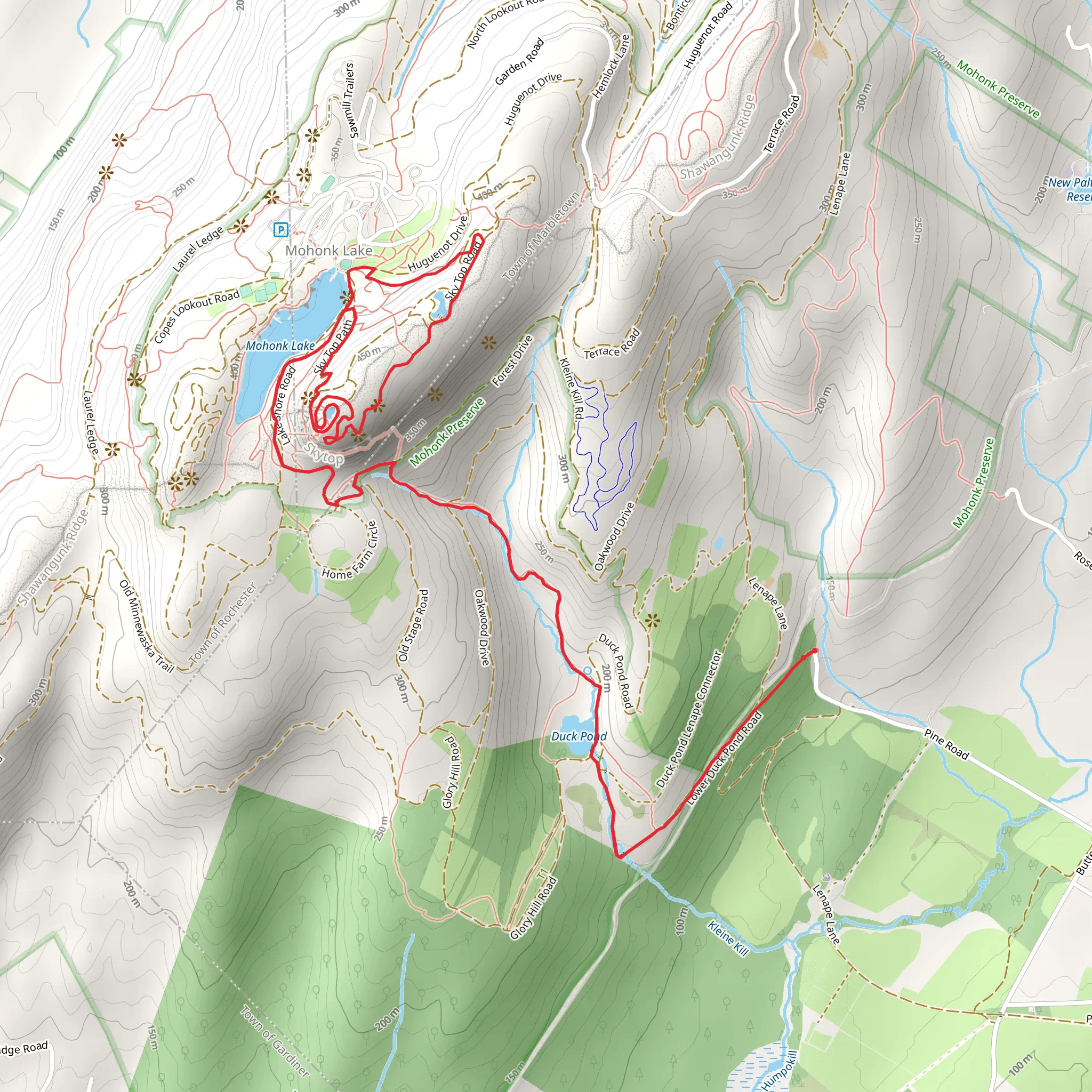 Skytop Reservoir Loop Trail via Duck Pond mobile static map