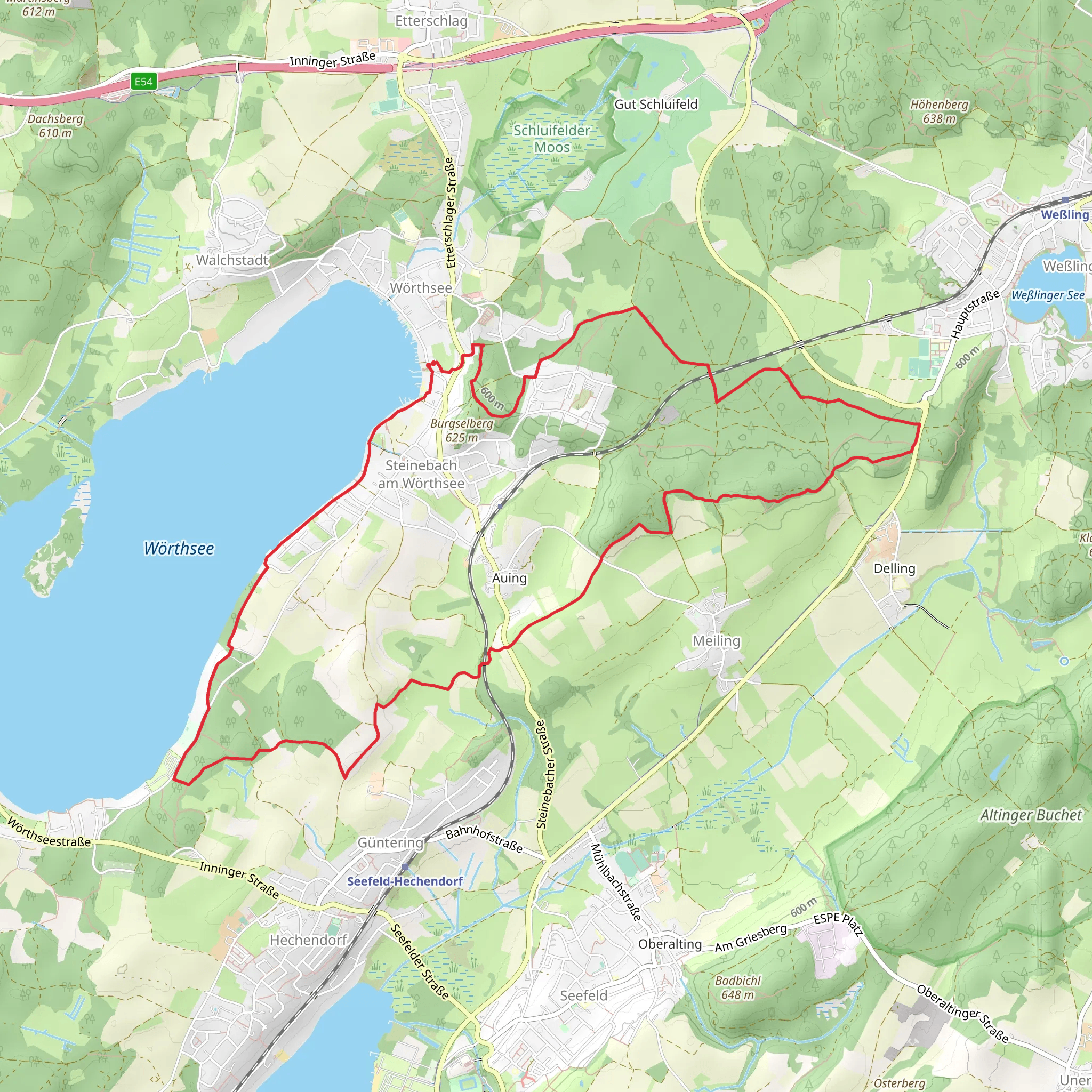 Wörthsee Eastside Loop mobile static map