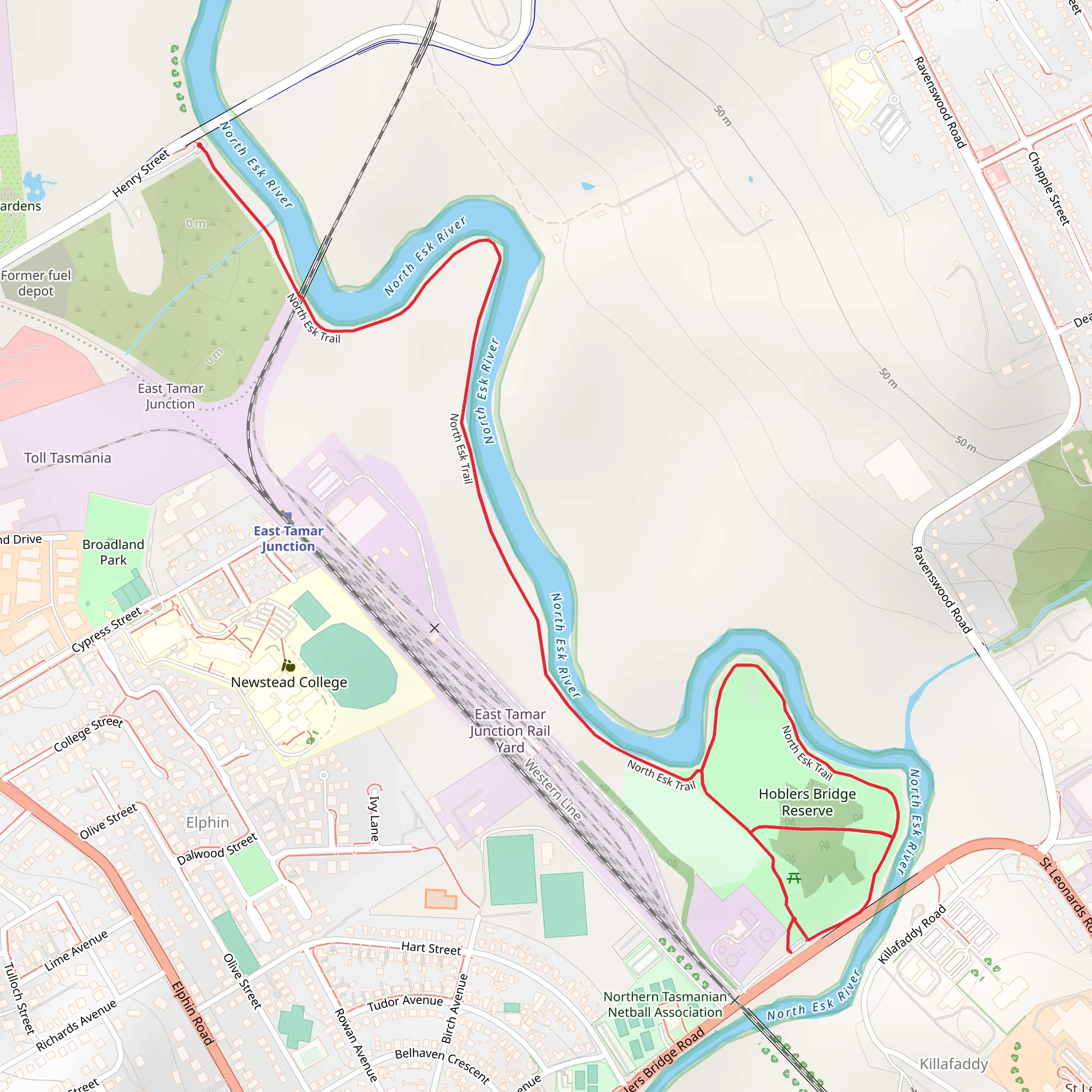 North Esk Trail mobile static map