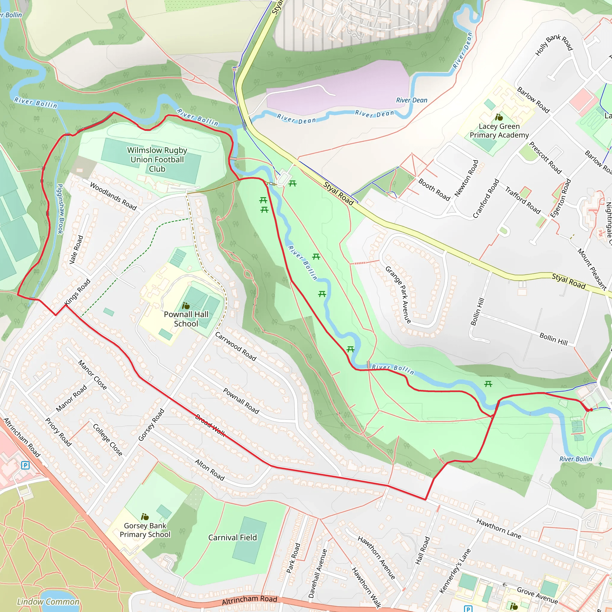 Wilmslow Loop mobile static map