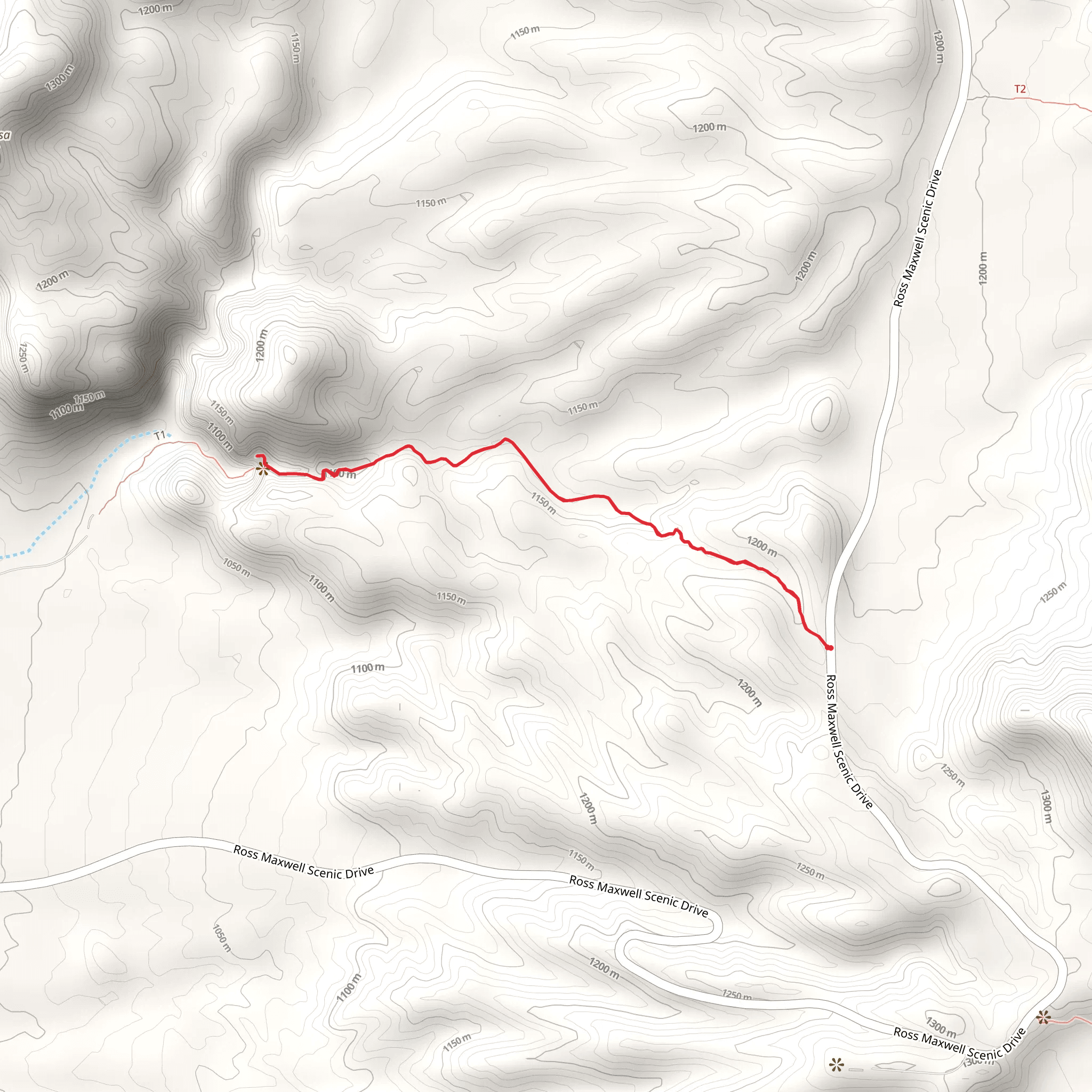Upper Burro Mesa Pour-off Trail mobile static map