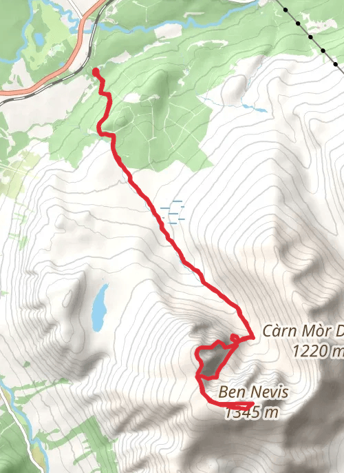 Hike on NF Carpark to CIC Hut mobile static map