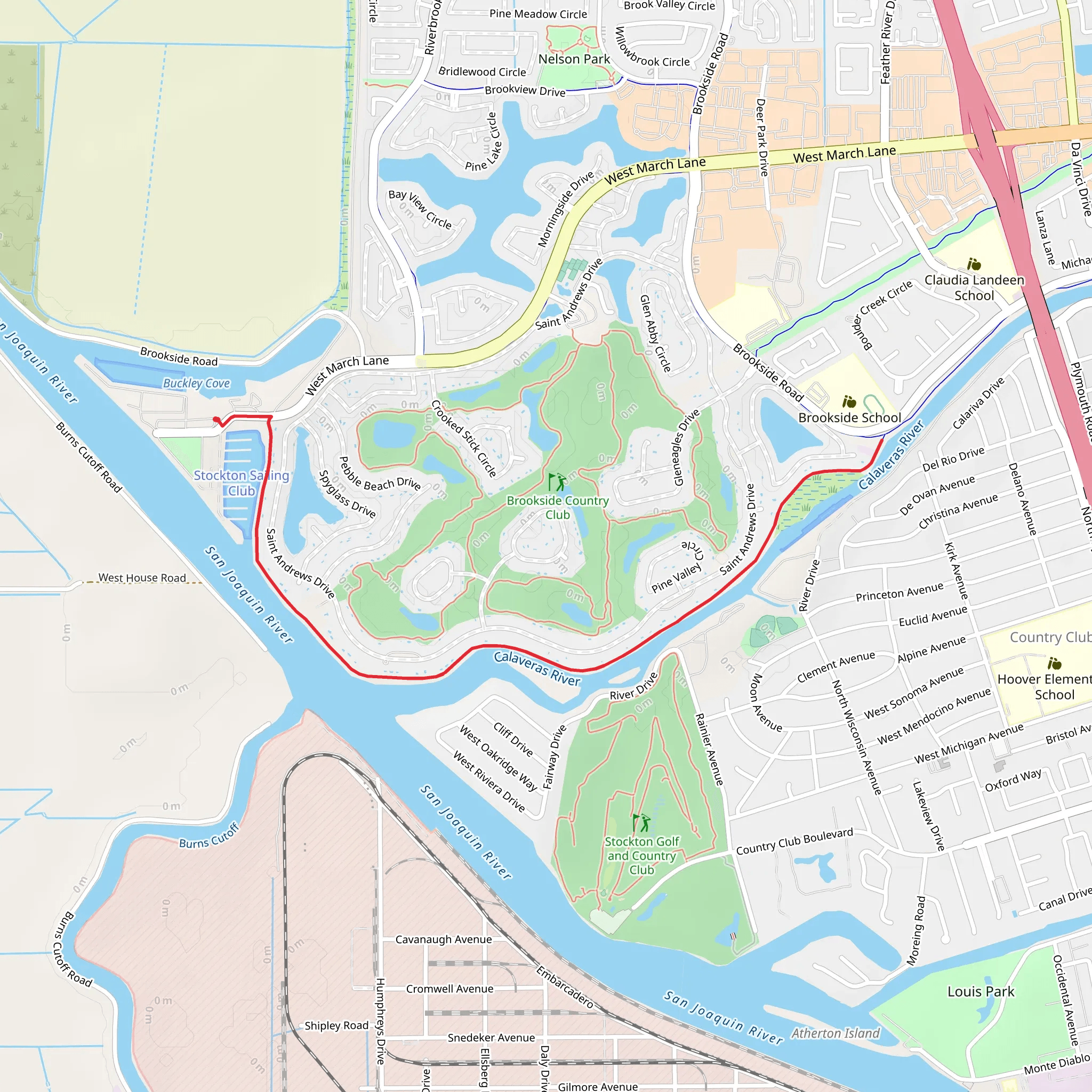 San Joaquin River and Calaveras River mobile static map