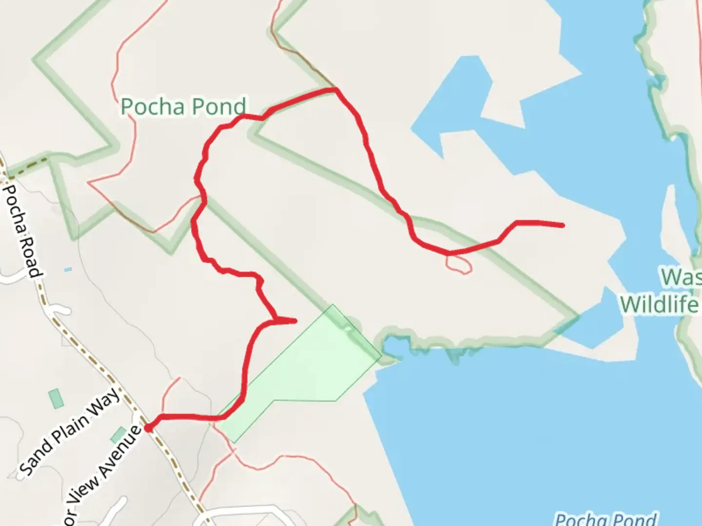 An image depicting the trail Wasque Road Trail and its surrounding area.