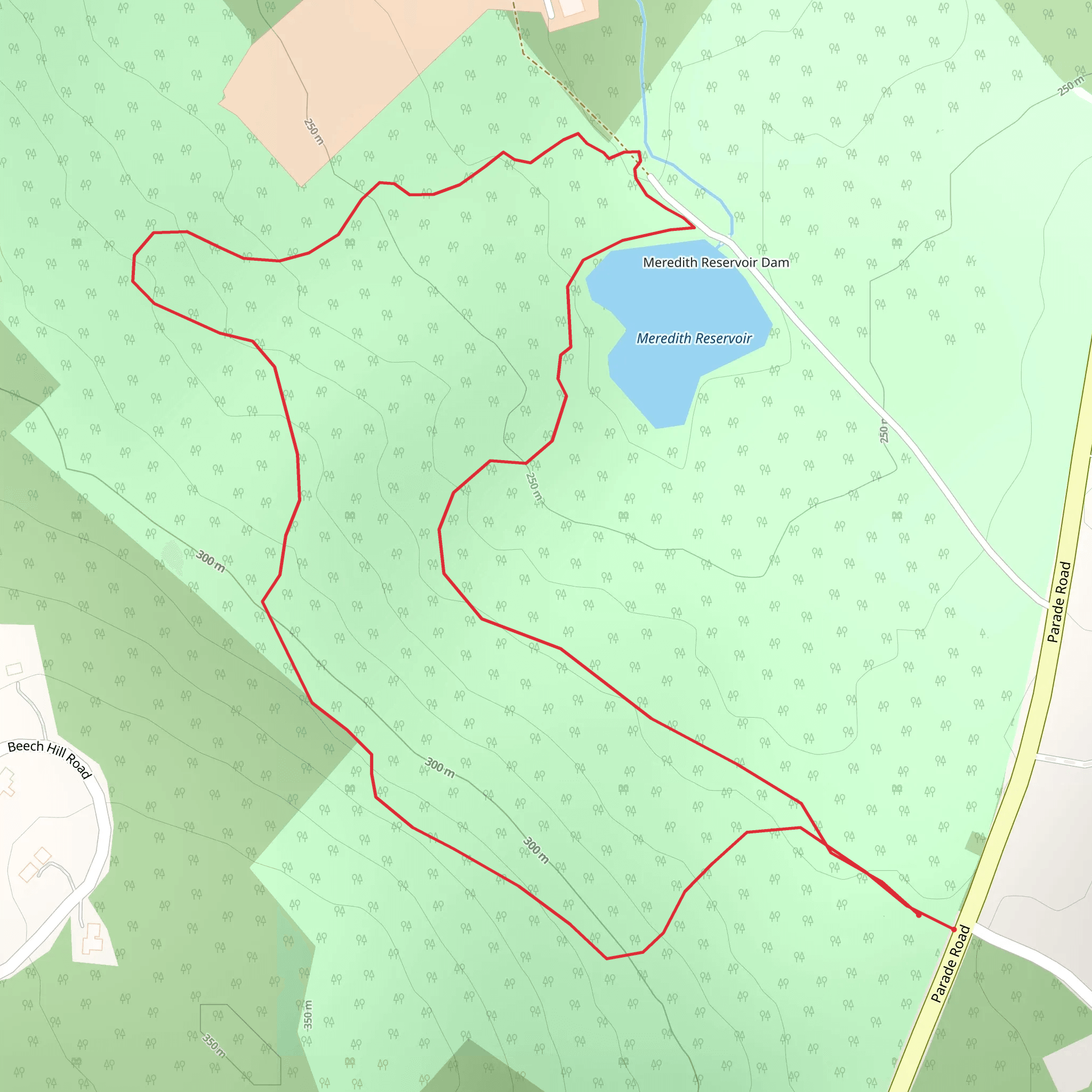 Meredith Reservoir Loop mobile static map