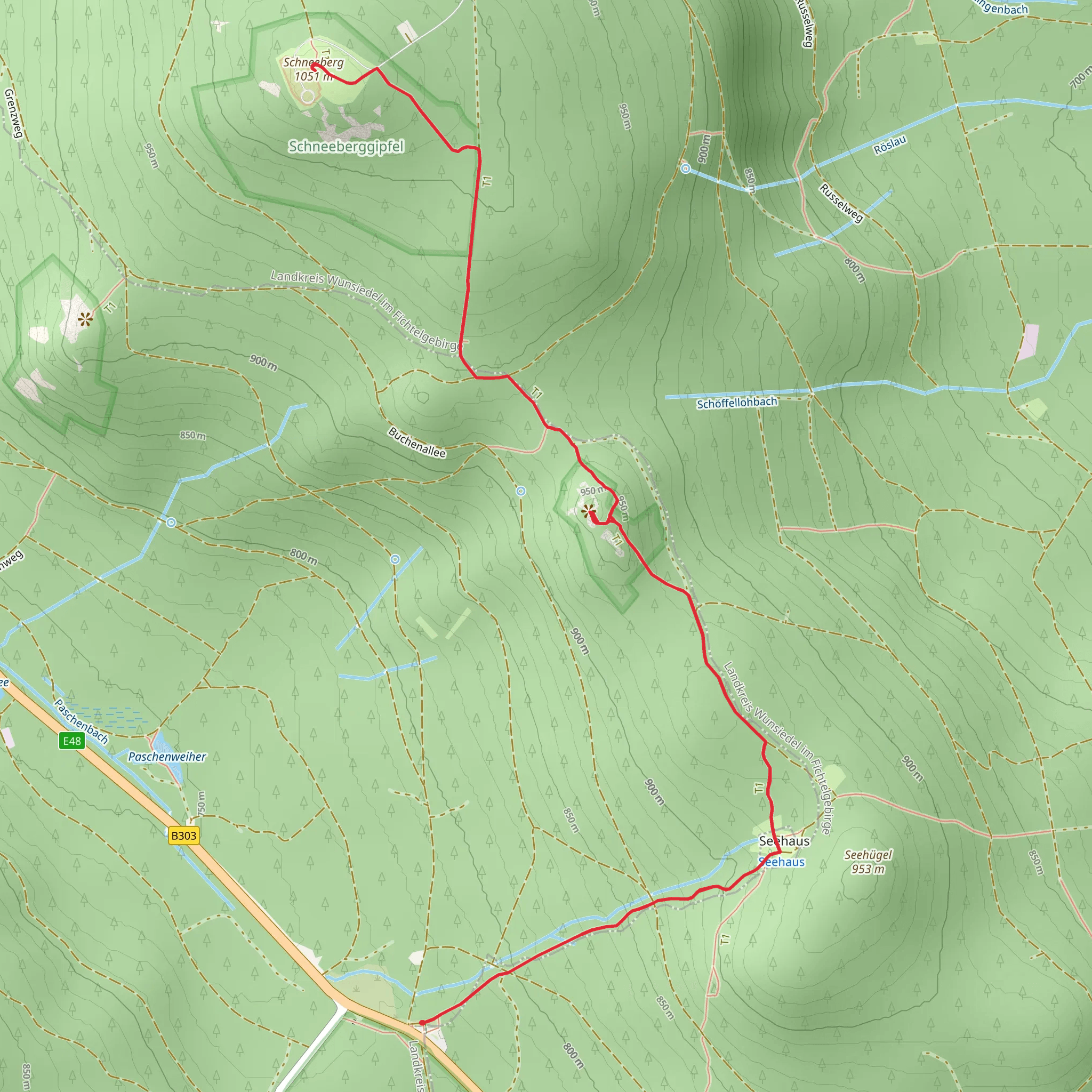 Nußhardt and Schneeberg Peak Walk via Seenweg mobile static map