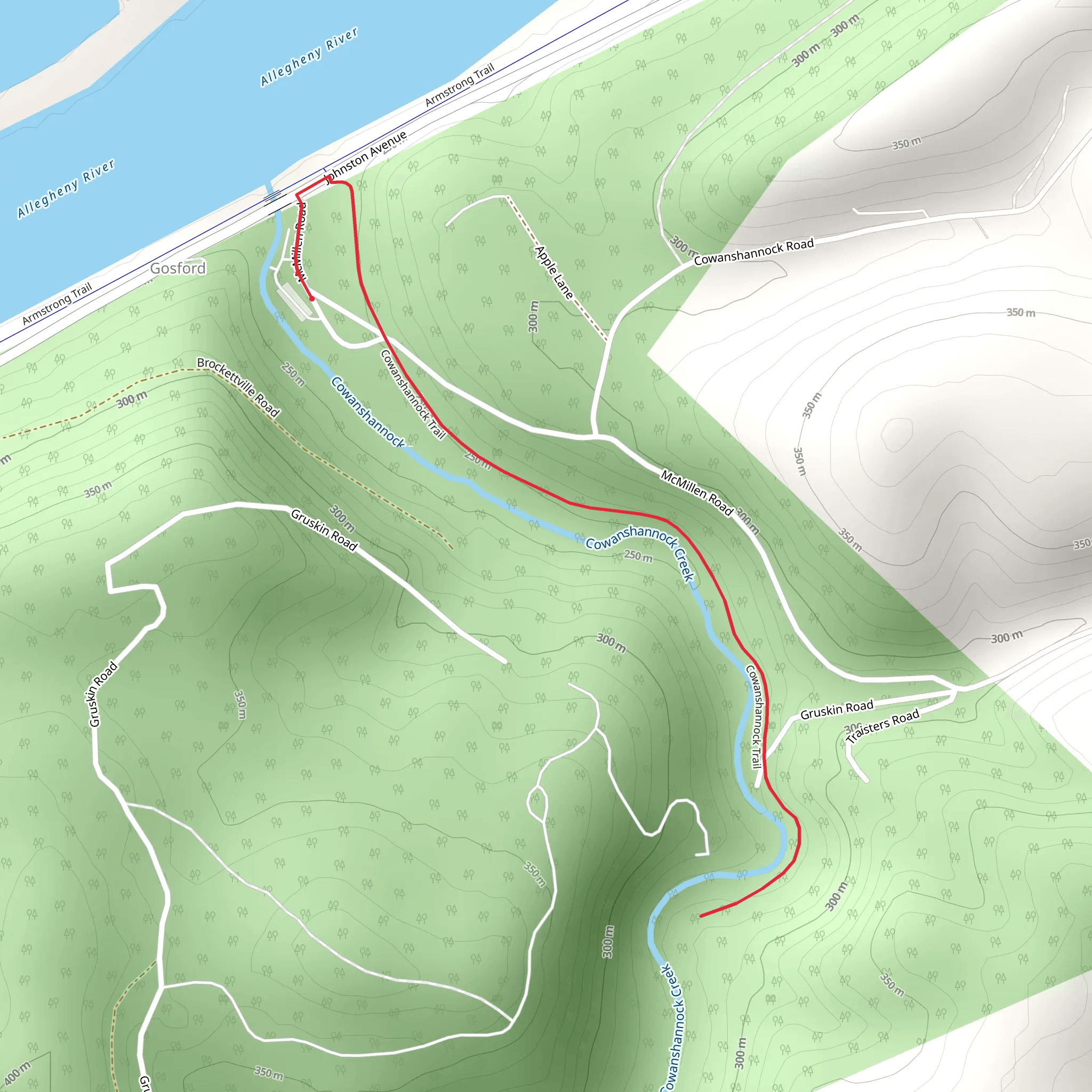 Cowanshannock Trail mobile static map