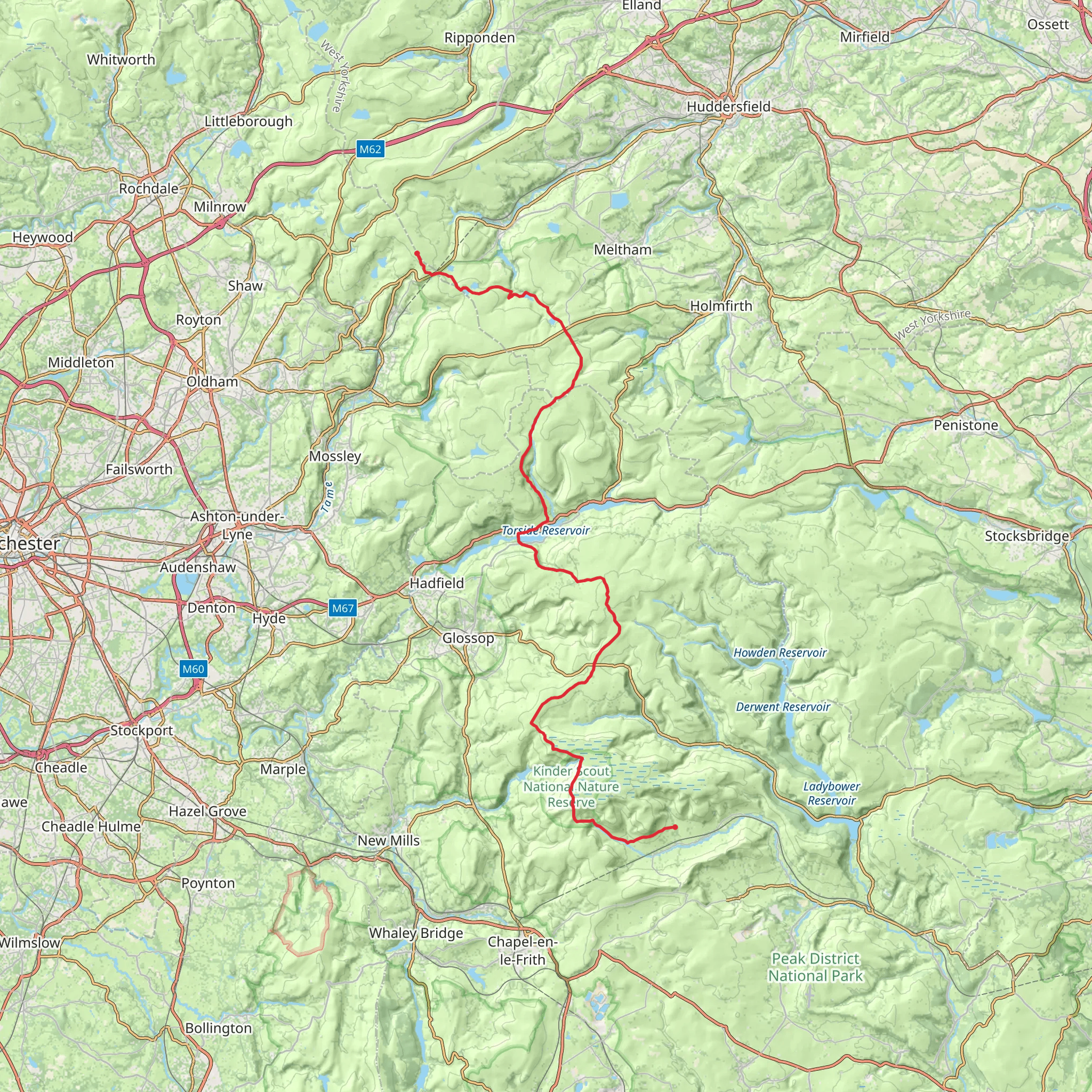 Pennine Way - Edale to Standedge mobile static map