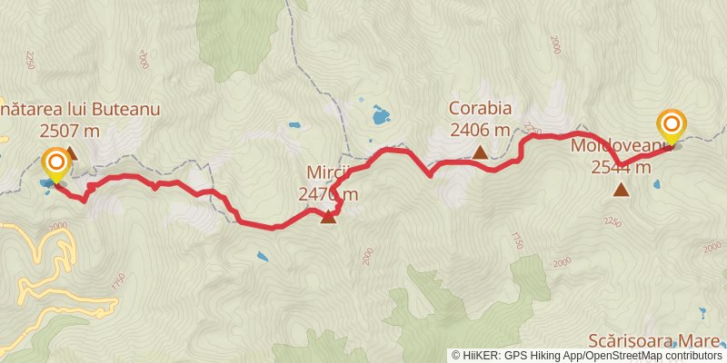 Trans Carpathian Hike stage 104 Map