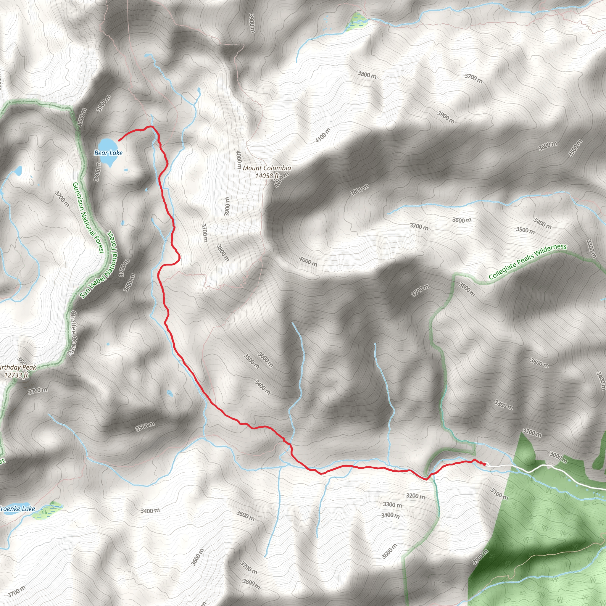 Bear Lake via Horn Fork Basin Trail mobile static map