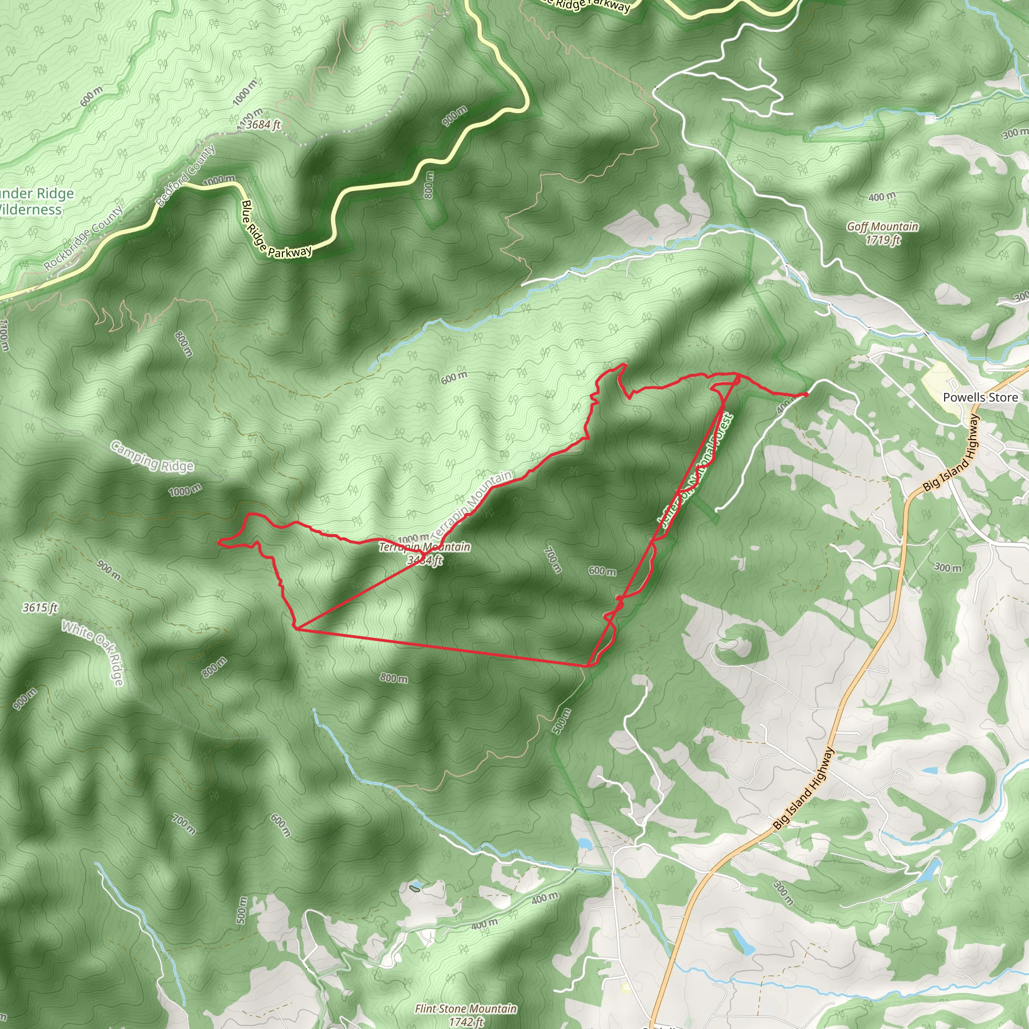 Terrapin Mountain Loop mobile static map