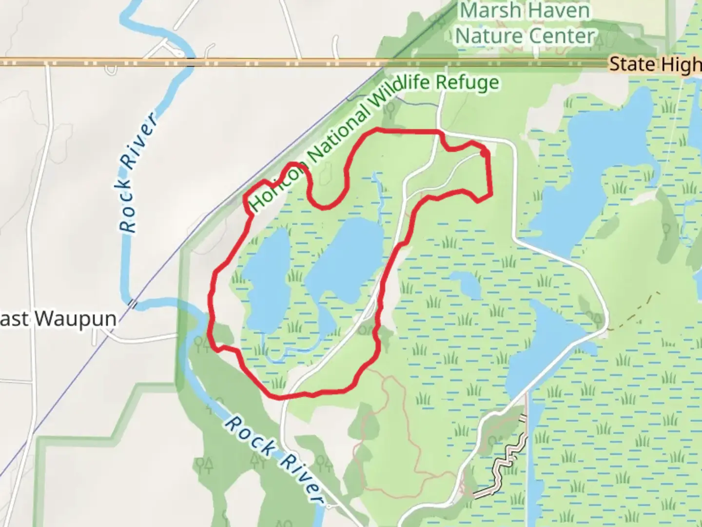 An image depicting the trail Redhead Hiking Loop Trail and its surrounding area.