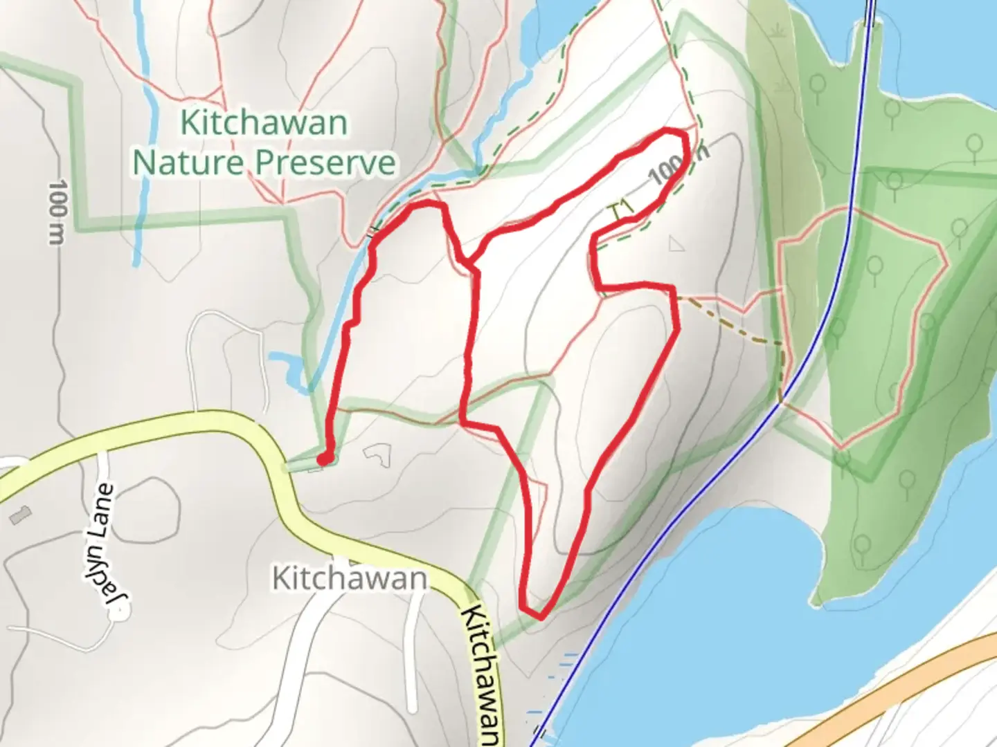 An image depicting the trail Kitchawan and Ledge Trail and its surrounding area.