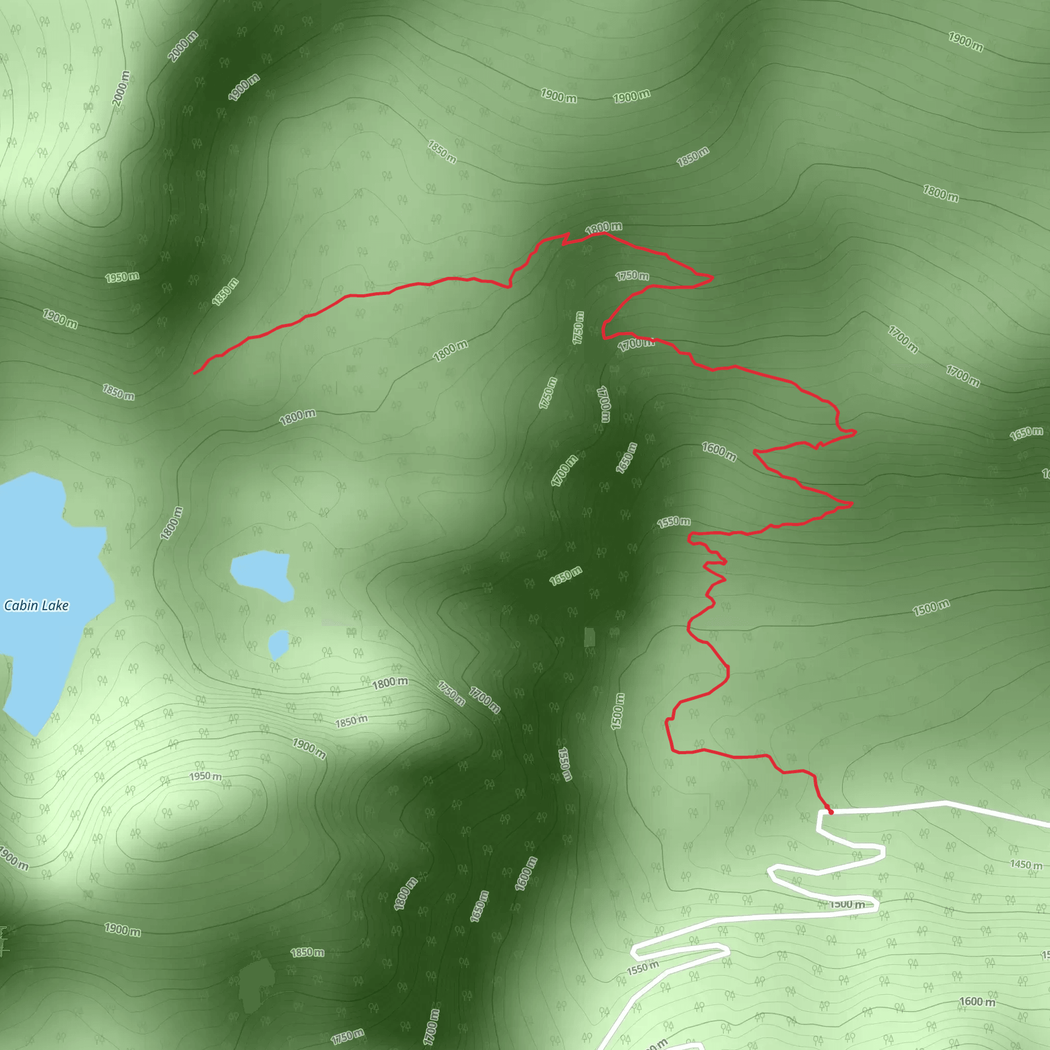 Cabin Lake Trail mobile static map