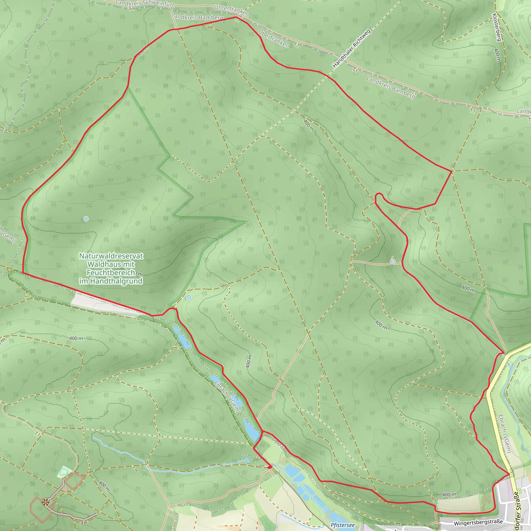 Rundweg Steinernes Kreuz and Ebrach mobile static map