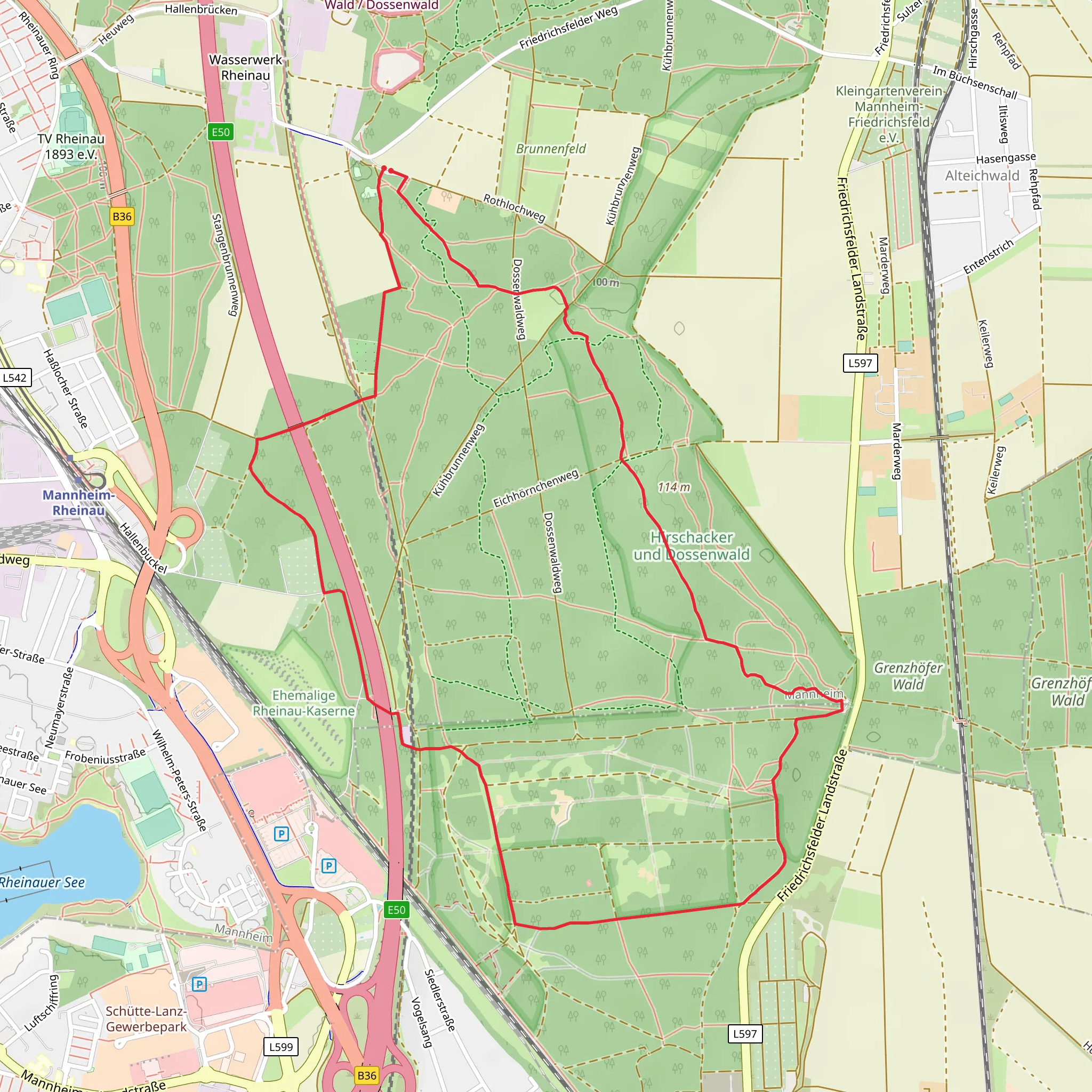 Dossenwald Rundweg mobile static map