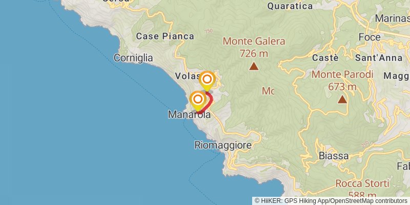 Cinque Terre Coastal Trail spur 1 Map