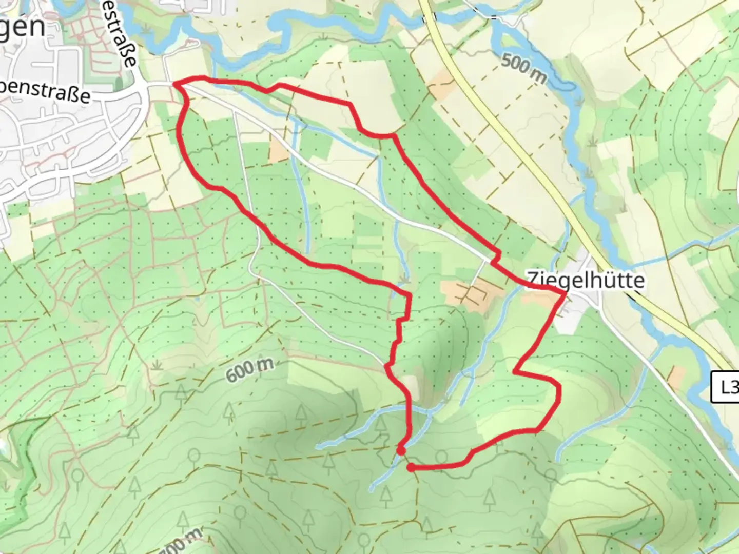 An image depicting the trail Auchtert Loop via Mossinger Leisawegle and its surrounding area.