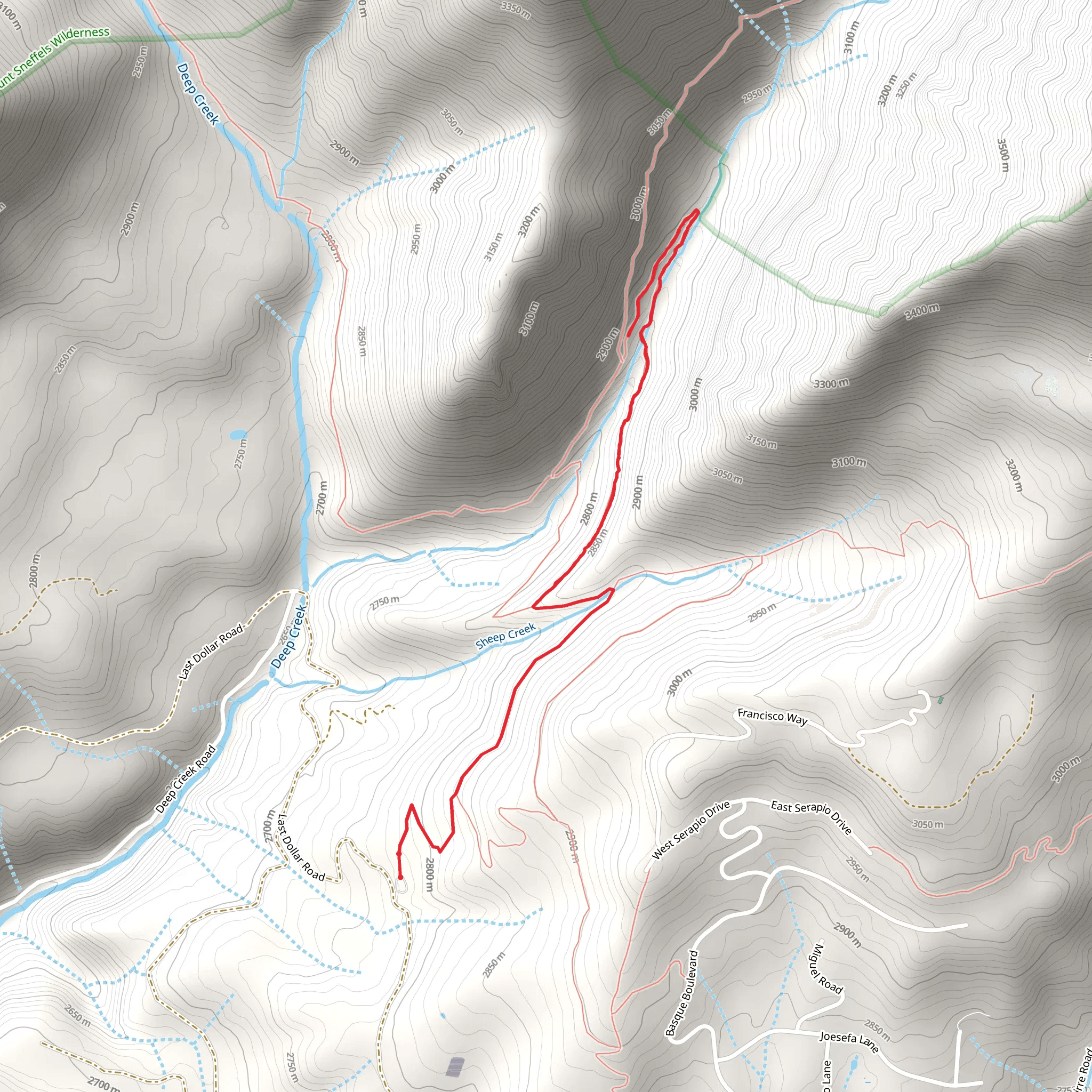 Iron Mountain Spur via Deep Creek Trail mobile static map