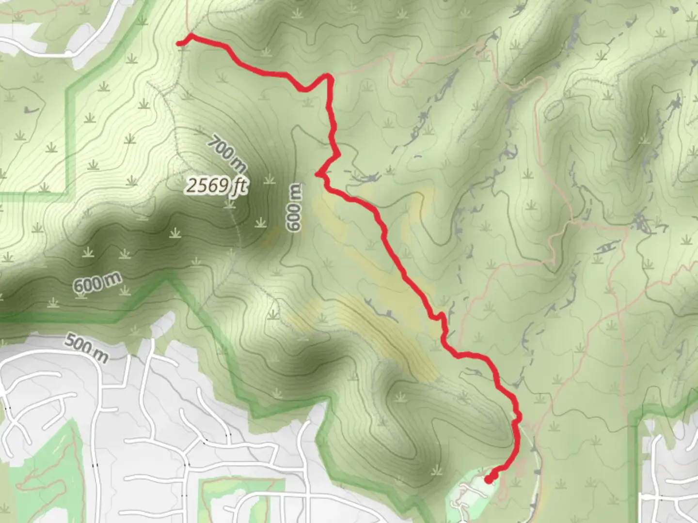 An image depicting the trail Lost Dog Trail and its surrounding area.