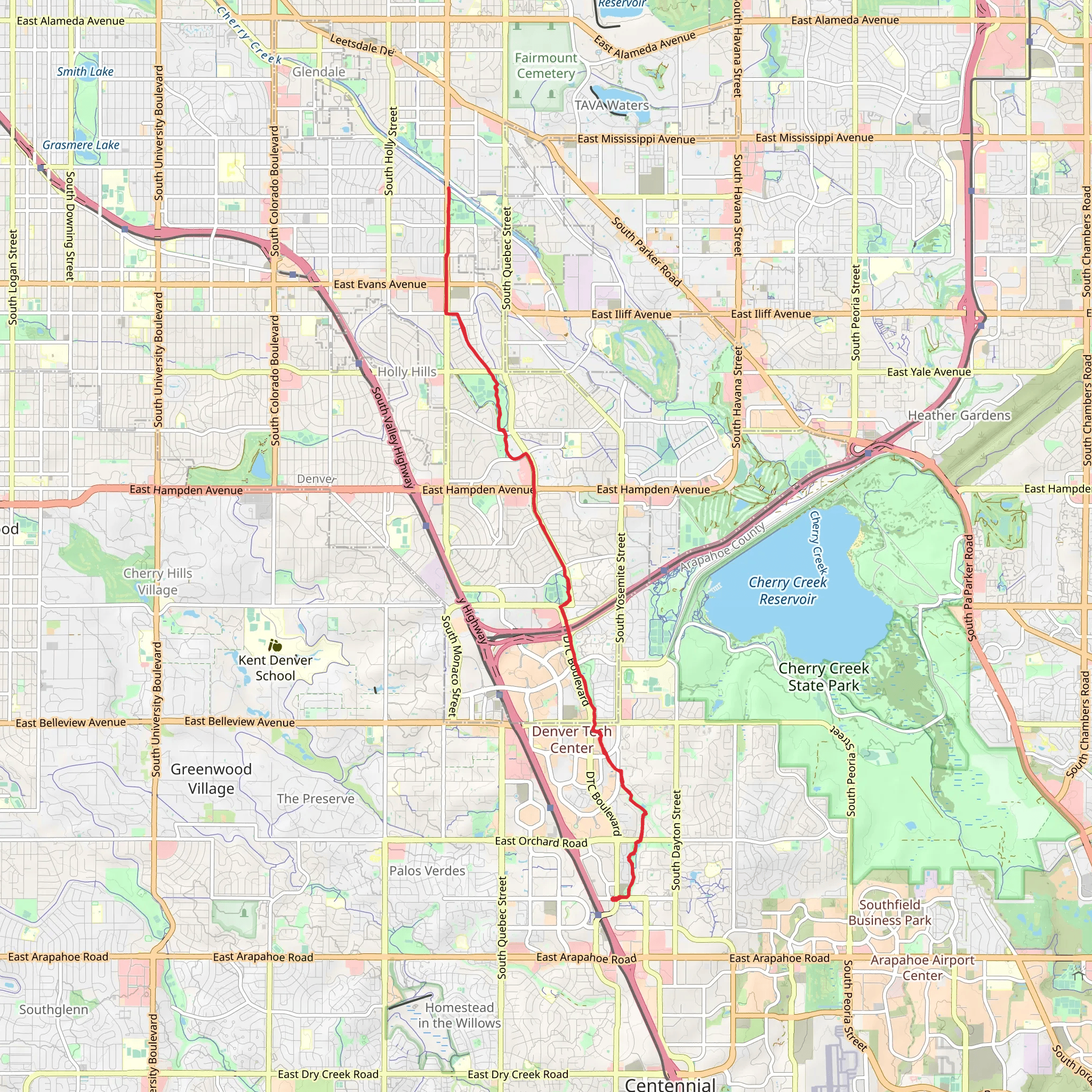 Goldsmith Gulch Trail mobile static map