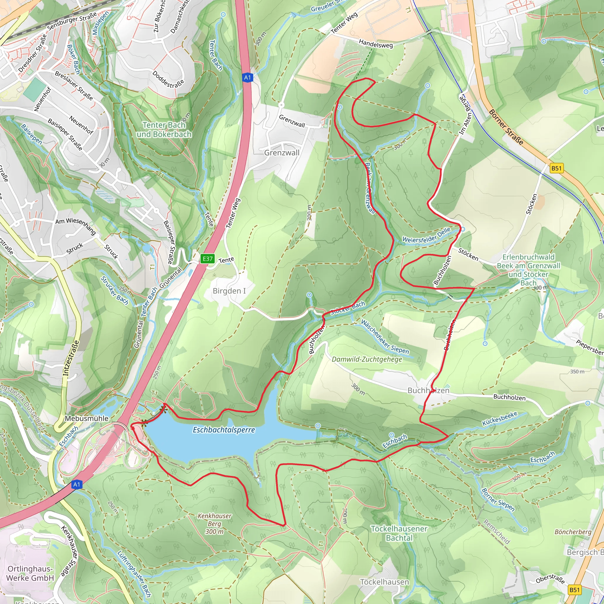 Eschbachtalsperre Rundweg mobile static map