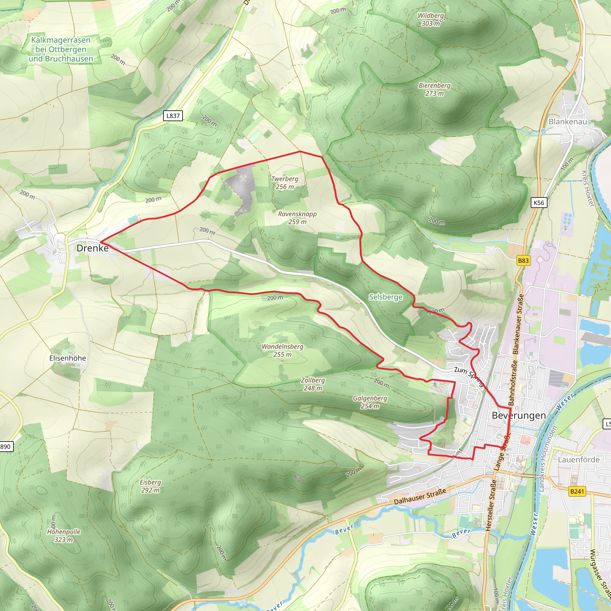 Beverrungen Loop mobile static map